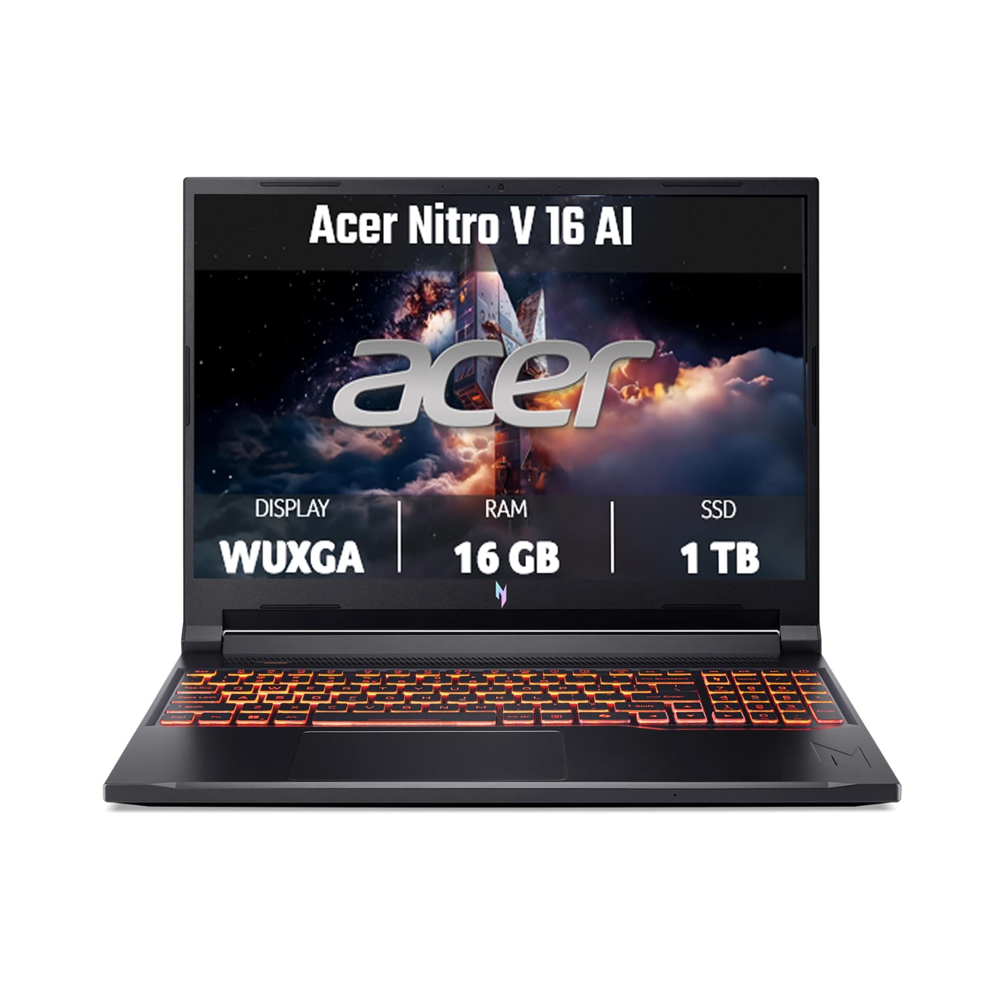 acer Nitro V 16 AI ANV16-42-R0BK Notebook Gaming, NVIDIA GeForce RTX 5060 8 GB GDDR7, Processore AMD Ryzen™ 7 260, Ram 16 GB DDR5, 1024 GB SSD, Display 16" WUXGA IPS 180 Hz, Windows 11 Home