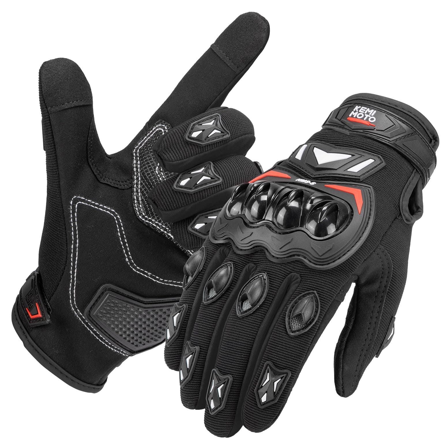 KEMIMOTO Guantes Moto Verano, Resistencia al Impacto, Deportivos Protectores y Transpirables Hombres y Mujeres, Palma Antideslizante, con Pantalla Táctil, Motocicletas, Escalada y Caza