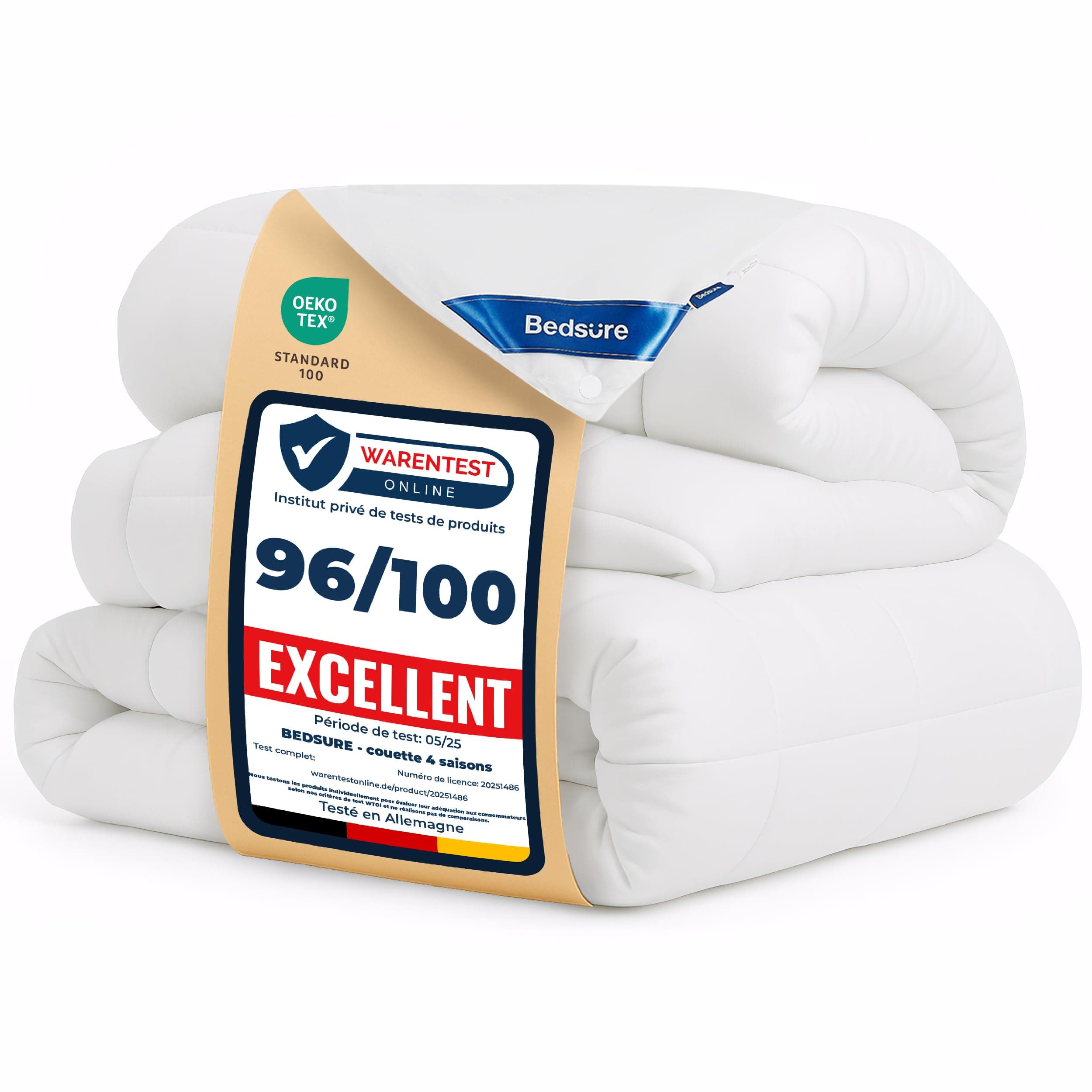 Bedsure Couette 240x220 cm 450 g/m² Douillette - Couette 2 en 1 pour 4 Saisons -Annee 300 g/m² et Une d’été 150 g/m² pour Toutes Saisons/été/Hiver