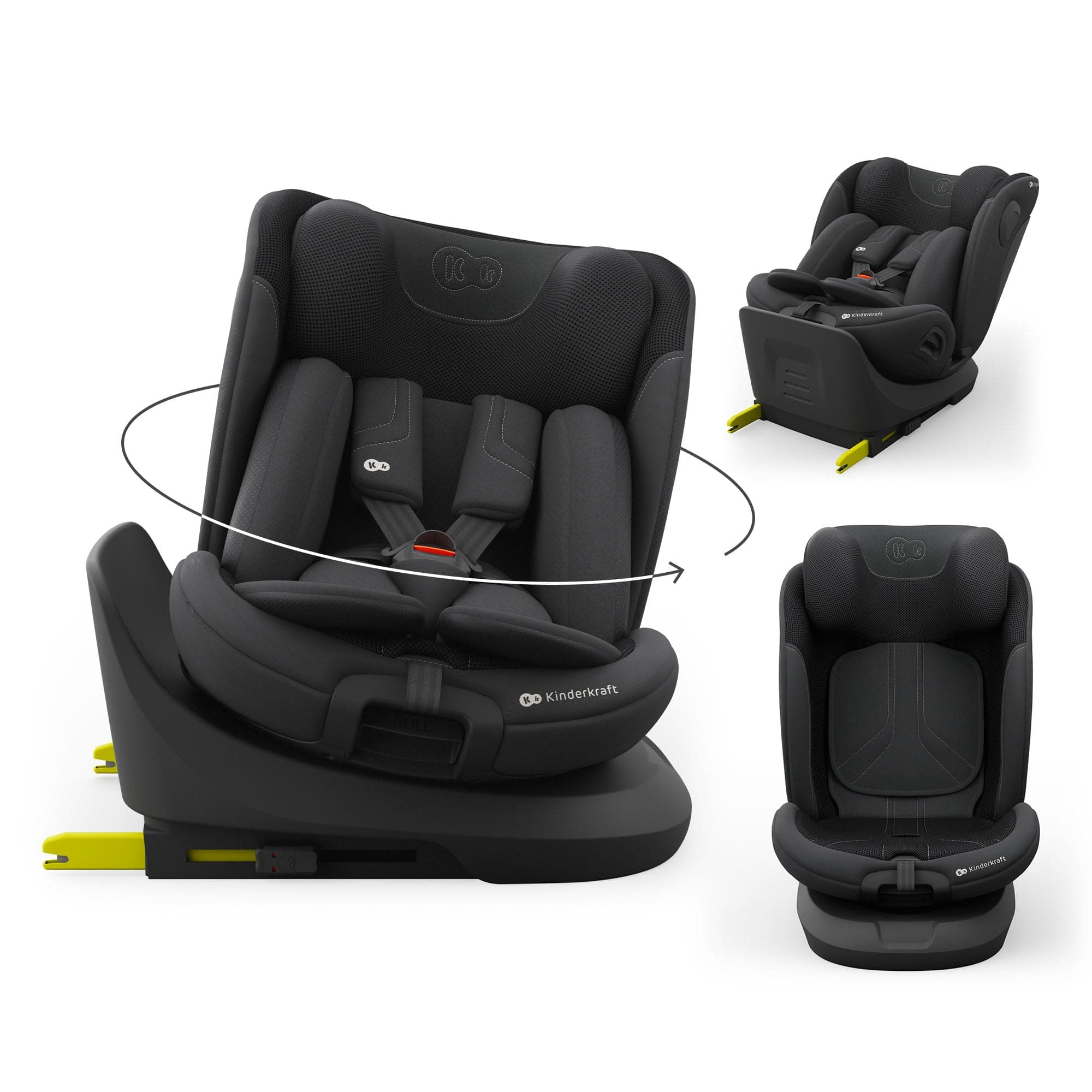 Kinderkraft I-GROW 2 PRO Siège Auto i-Size 40–150 cm (0–12 ans), Dos à la route jusqu’à 105 cm, 5 inclinaisons, ISOFIX + Top Tether, H-GUARD+ & SPS+, Noir