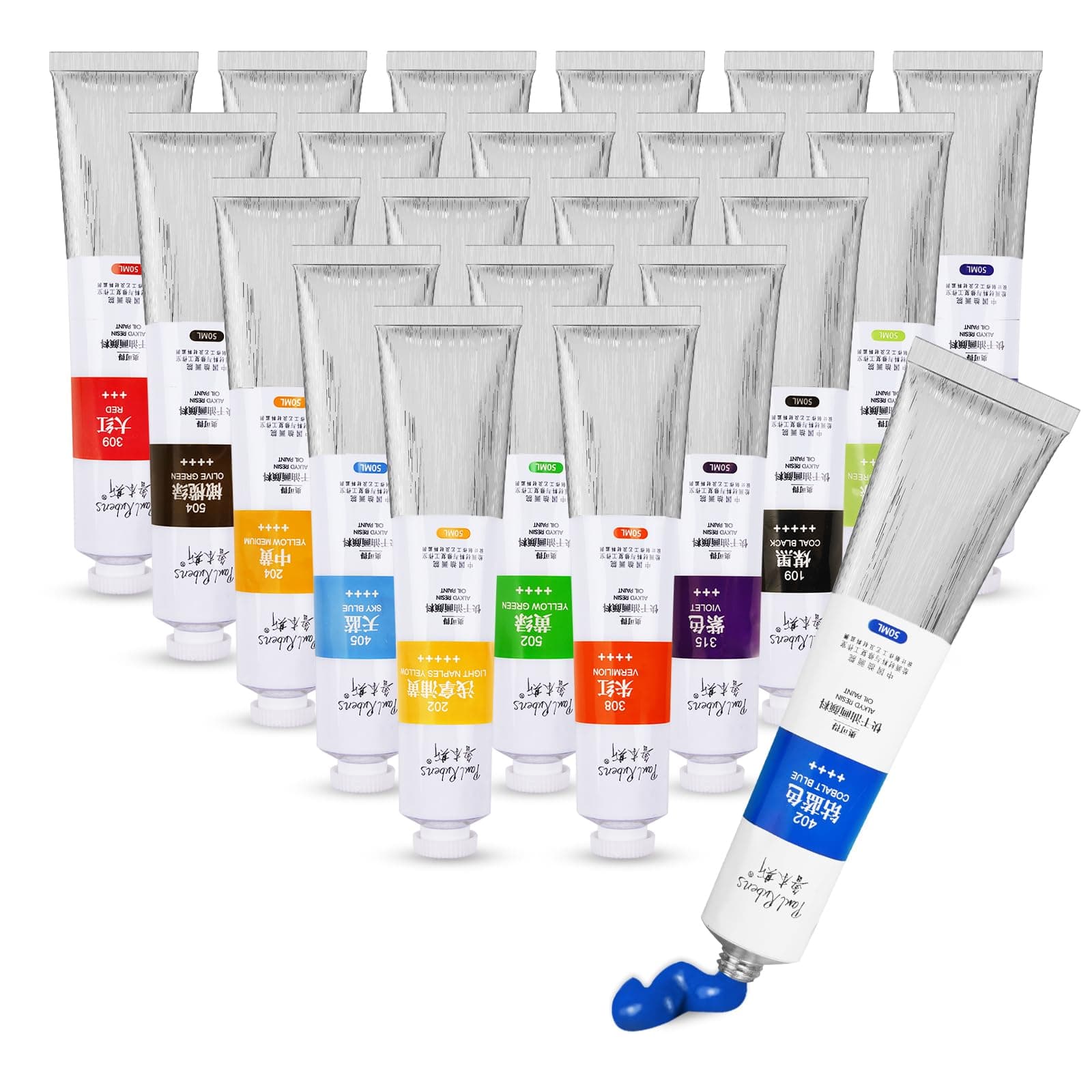 Paul Rubens Peinture à l'huile, 20 couleurs vives à haute saturation, tubes de grande capacité, 50 ml, temps de séchage plus rapide pour artistes, étudiants, débutants…