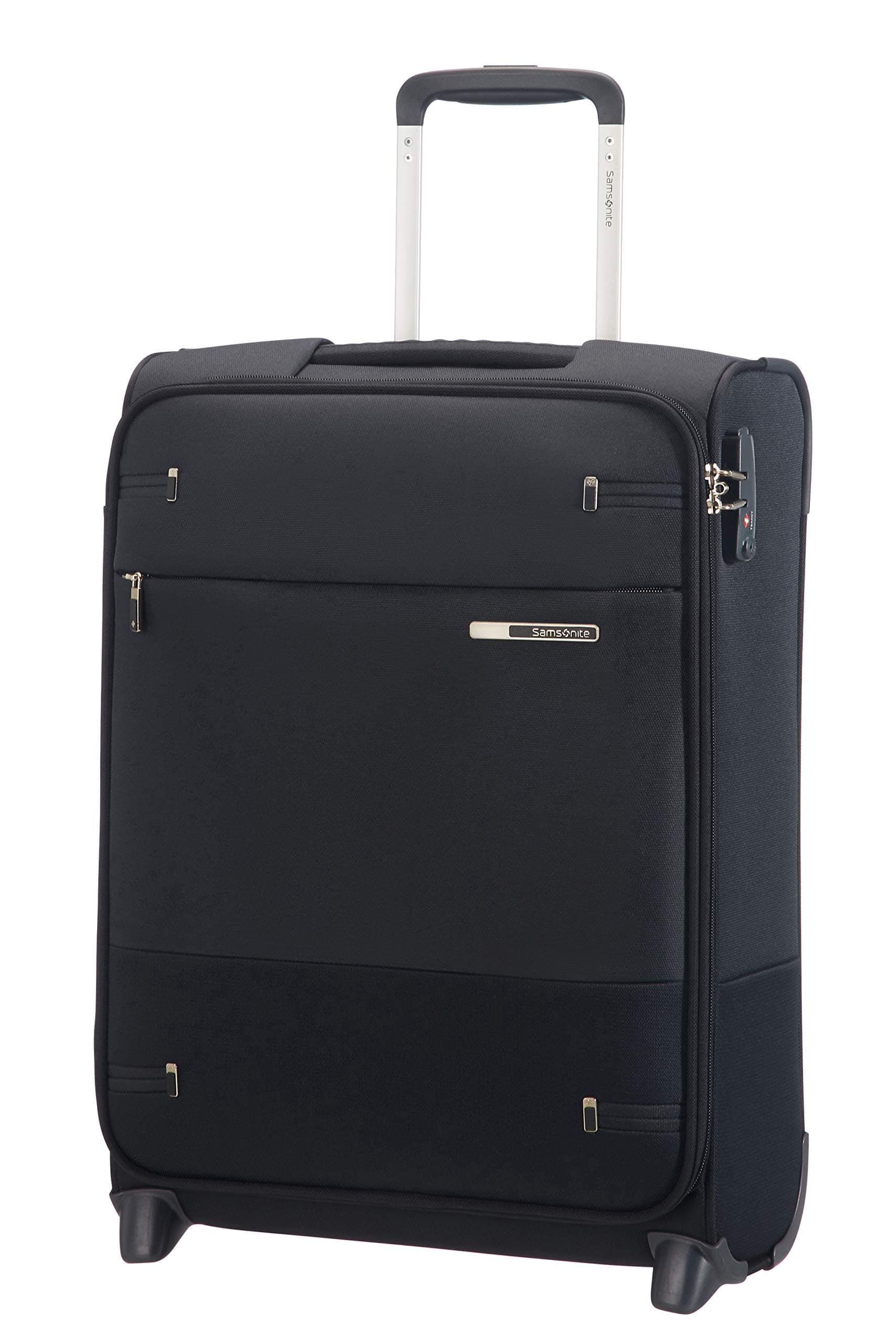 Samsonite Base Boost - Handgepäck Koffer 55 x 40 x 20 cm, mit 2 Rollen, Weichgepäck Kabinenkoffer für die meisten Airlines geeignet, inkl. Ryanair & EasyJet, TSA-Schloss, Leicht, 41 L, Schwarz (Black)