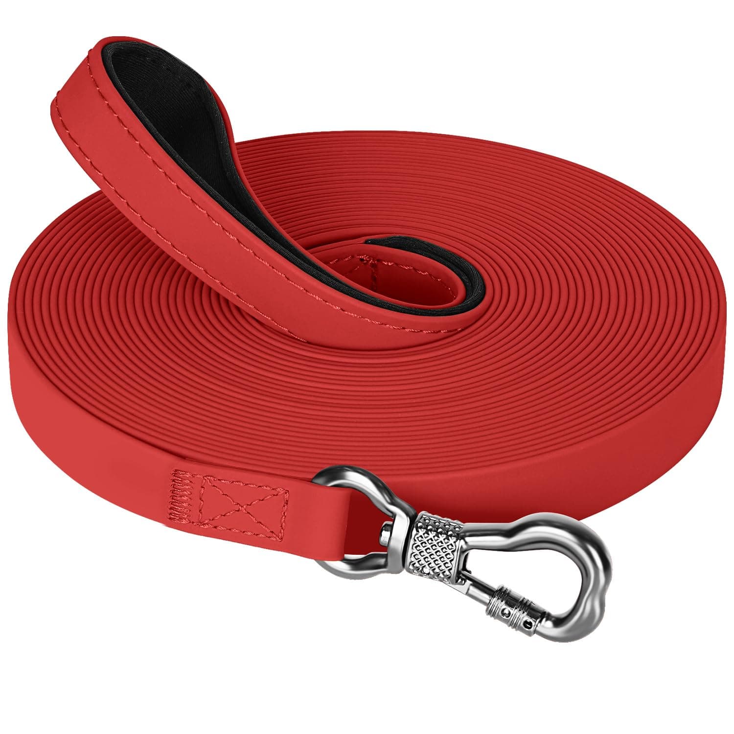 X XBEN Longe pour Chien, 5M Laisse de Dressage étanches pour Chiens, Laisse pour Chien avec Poignée Confort et Mousqueton Verrouillable, Longe Robuste pour Petits, Moyens et Grands Chiens, Rouge