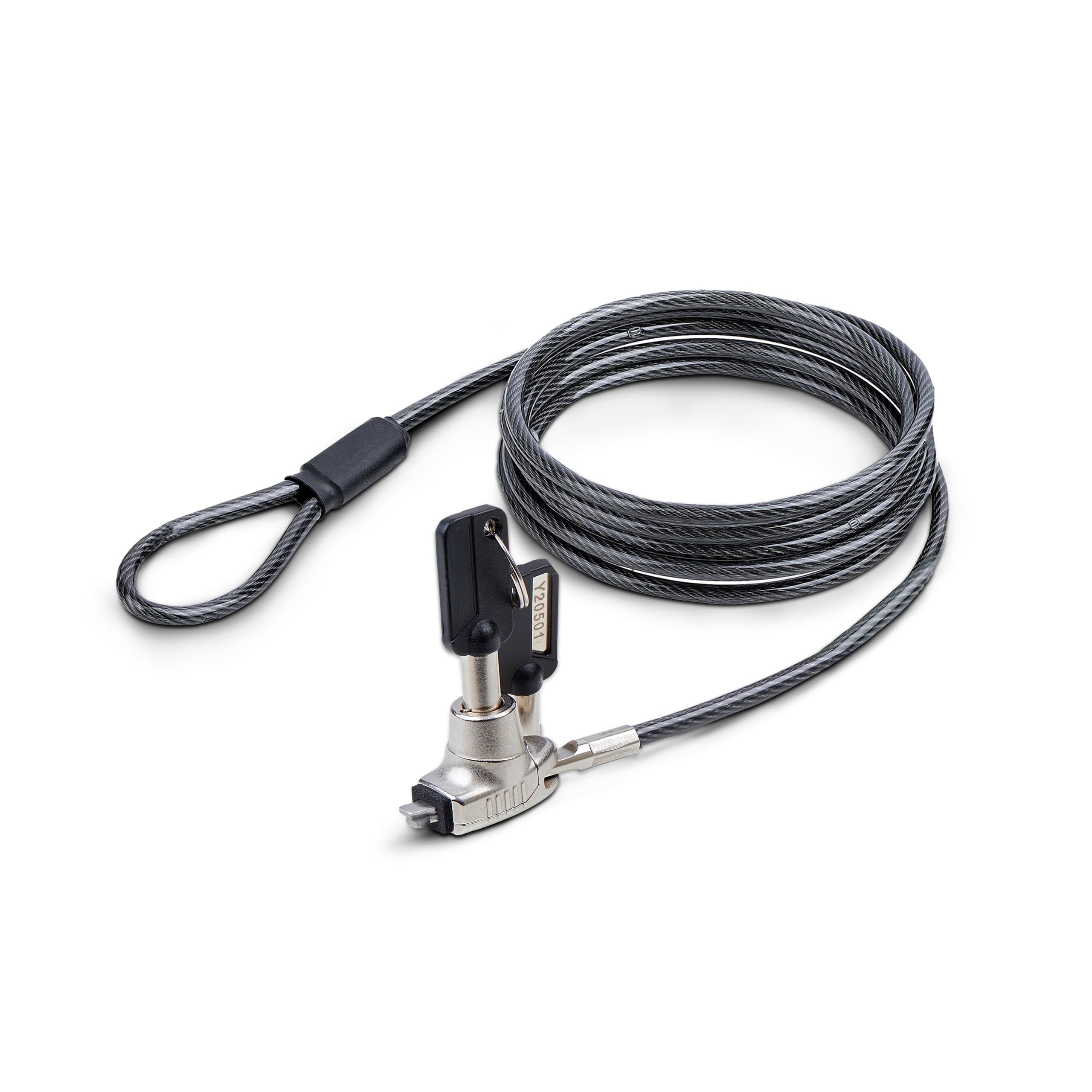 StarTech Antivol Fin à Clé pour PC Portable, 1,5m, Noble Wedge | Jeu de 2 clés, Acier 4mm anti-coupure, Tête pivotante 180 degrés, Mousse EVA anti-rayures