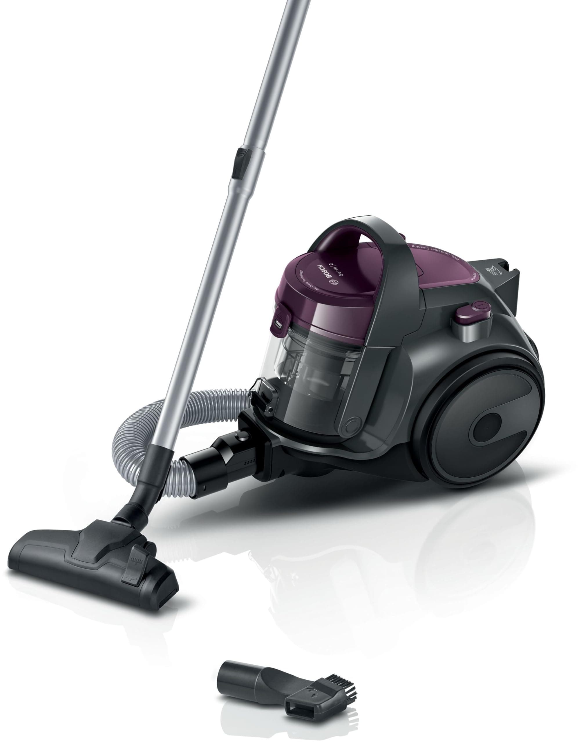 Bosch - Aspirador sin bolsa, BGC05AAA1, filtro higiénico PureAir, fácil almacenamiento de la manguera, potente, morado