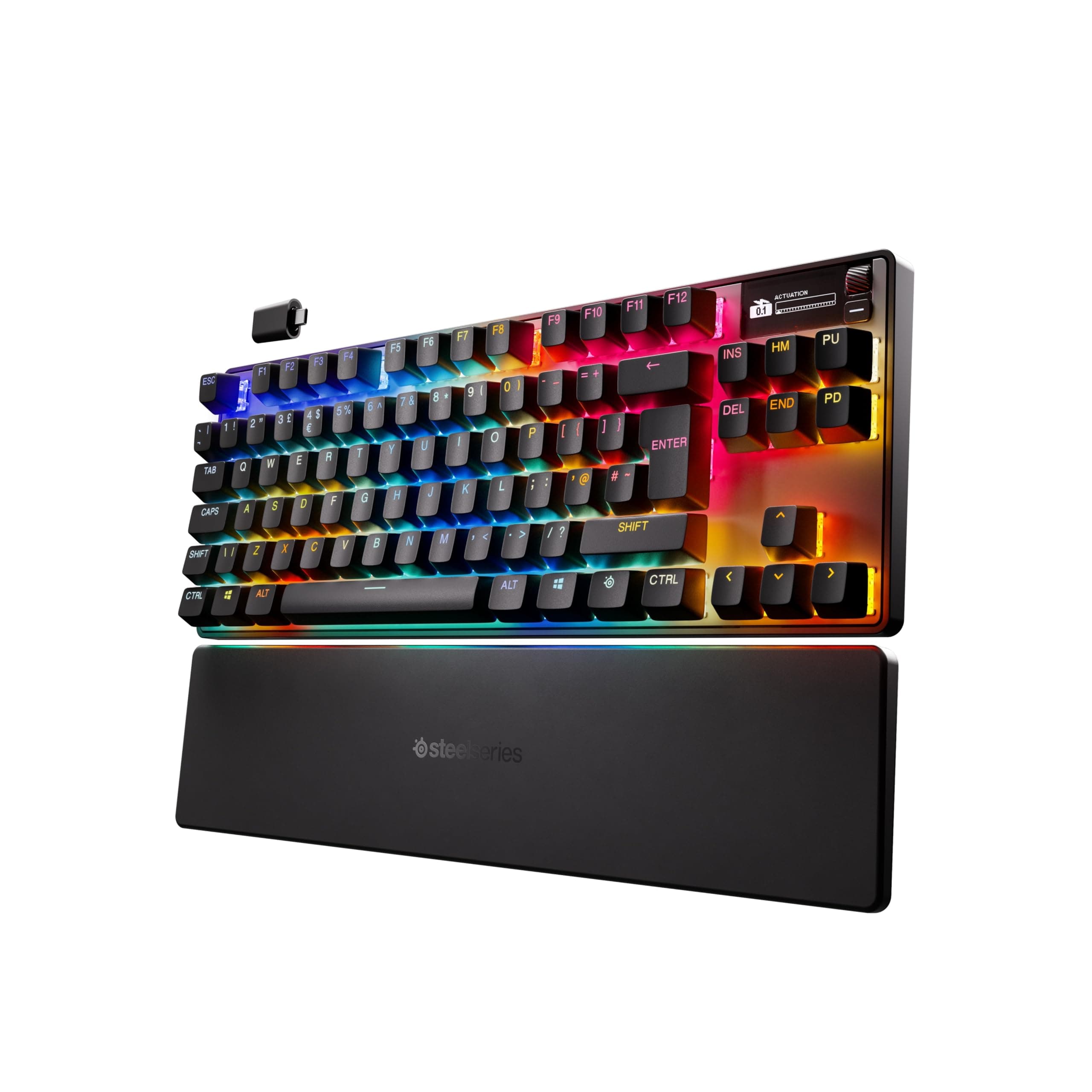 SteelSeries Apex Pro TKL Wireless Gen 3 Tastiera Wireless Gaming - HyperMagnetic OmniPoint 3.0 switch - Attuazione regolabile - Innesco rapido - Tocco rapido/SOCD - OLED - RGB - USB-C - UK QWERTY