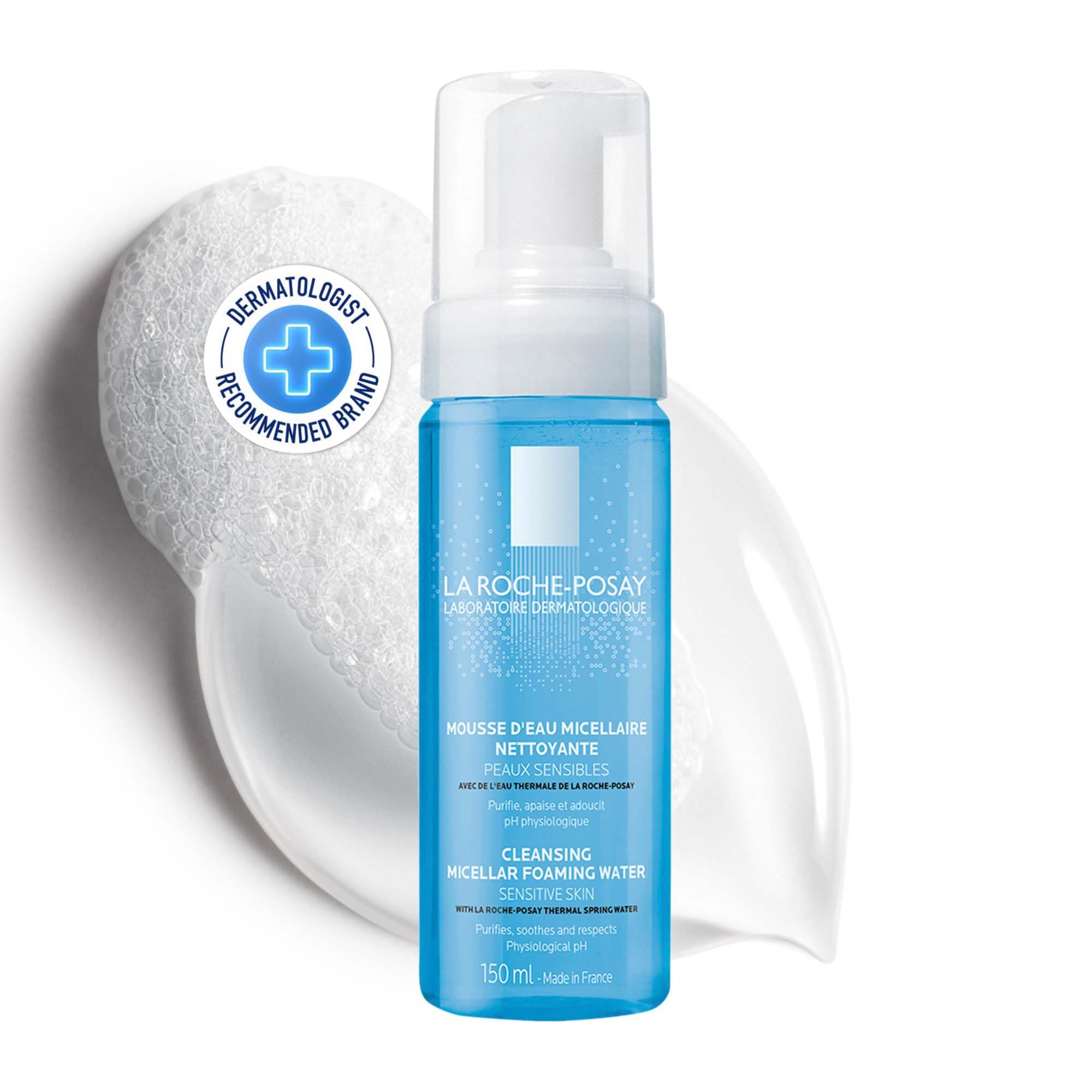 La Roche Posay Mizellen-Reinigungsschaum, Gesichtsreinigung und Make-up Entferner für empfindliche Haut, Cremiger Schaum mit Mizellen-Technologie, 150 ml