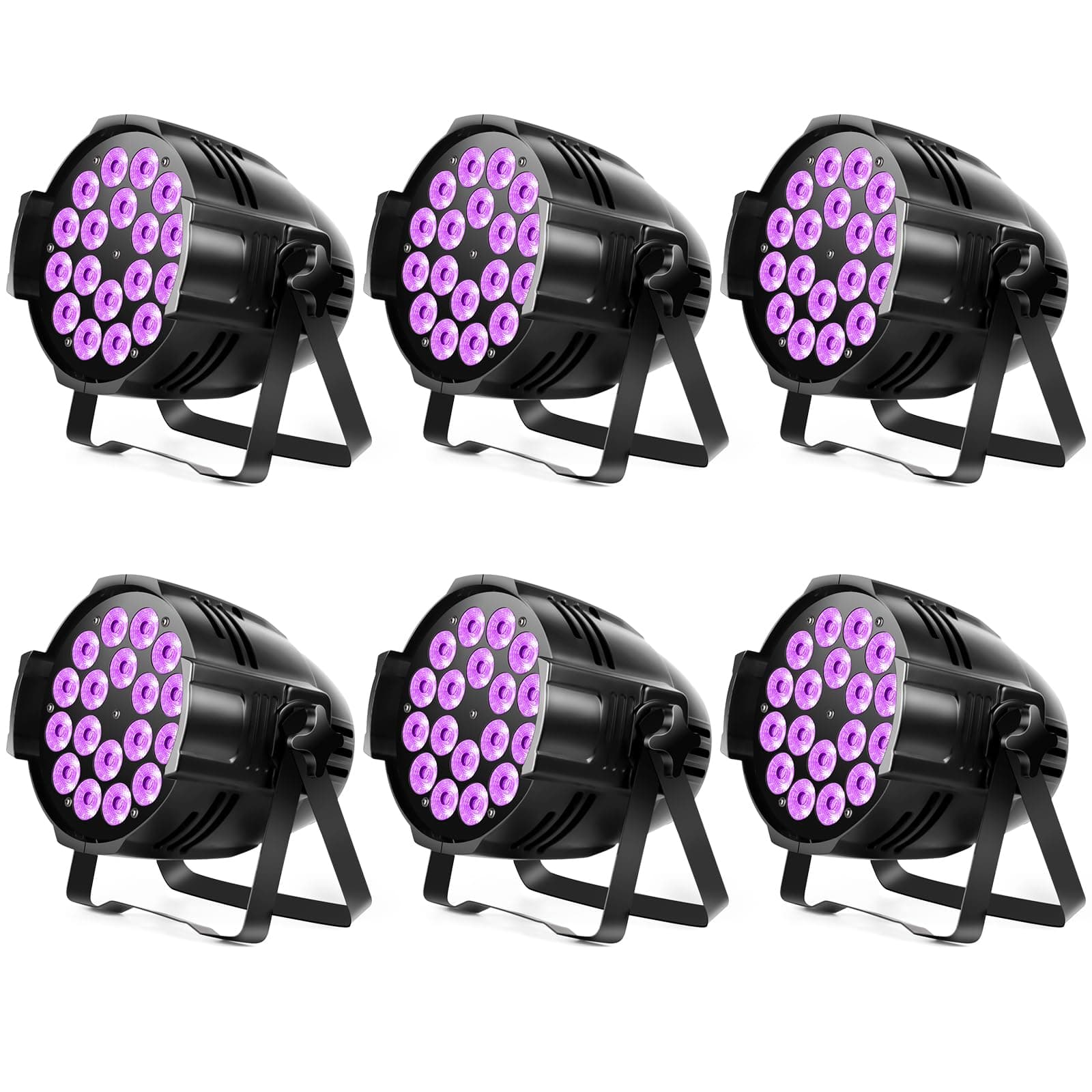 HOLDLAMP 6PCS Foco Par LED 200W, Luz de Escenario RGBW 4 en 1 Con DMX 4/8CH Para Fiesta, Discoteca, Bar, Familiare, Iglesia