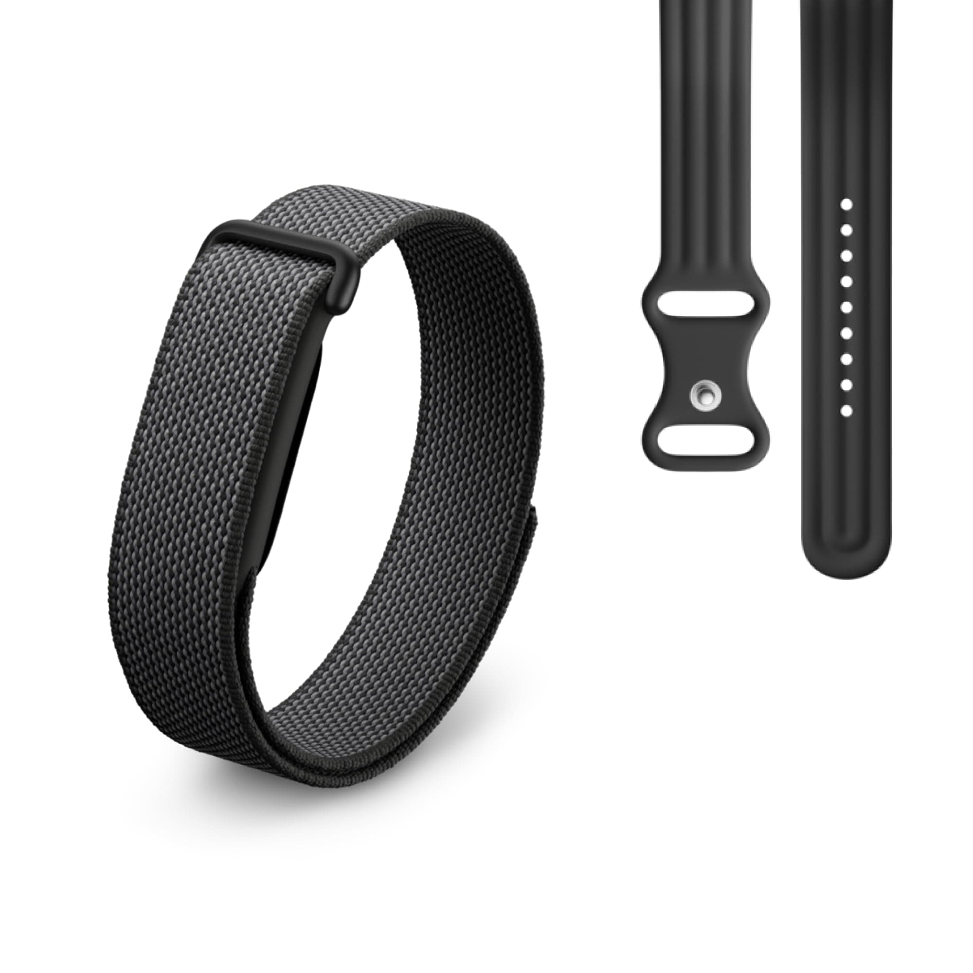 Google Fitbit Air – Moniteur d'activité Physique sans écran avec Suivi des activités Sportives – Compatible avec iOS et Android – Noir Volcanique + Bracelet Sport Fitbit Air – Noir Volcanique, L