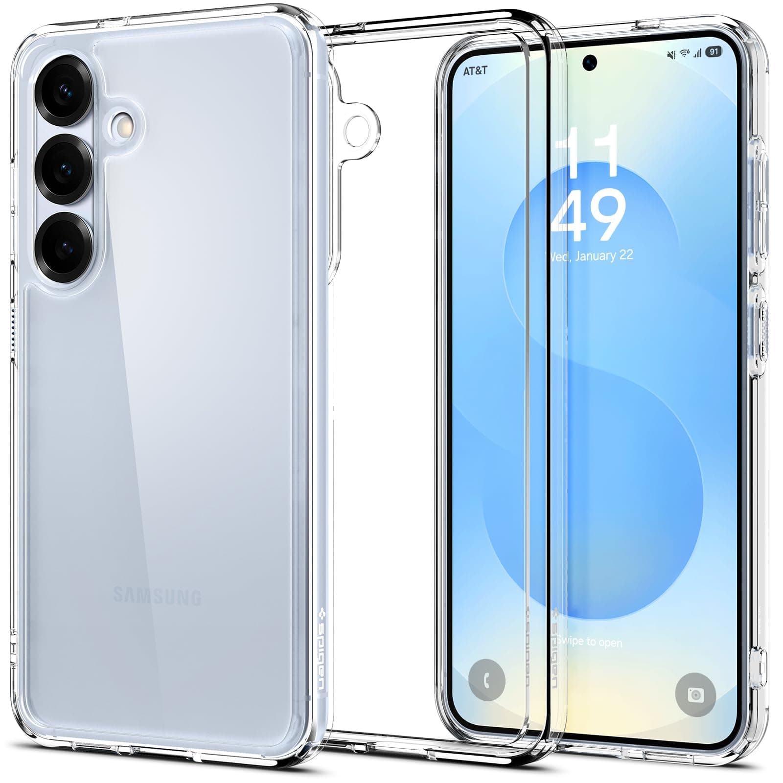 Spigen Ultra Hybrid Hülle Kompatibel mit Samsung Galaxy S25 Plus -Crystal Clear