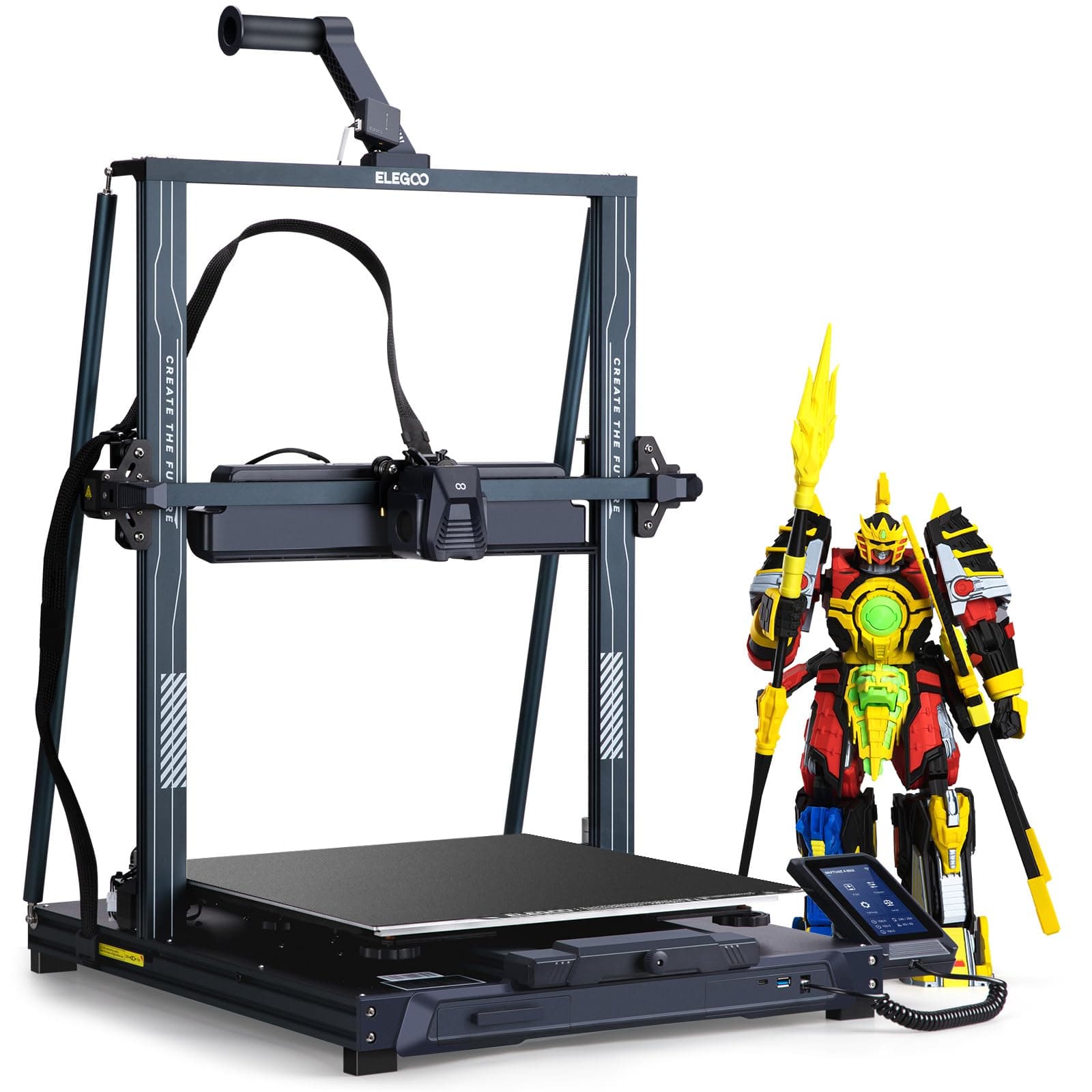 ELEGOO Neptune 4 MAX, Impresora 3D con Firmware de Klipper, 500mm/s Alta Velocidad, Nivelación Automática en 121 Puntos, 300 °C Extrusor Directo, Tamaño de Impresión de 420x420x480 mm³