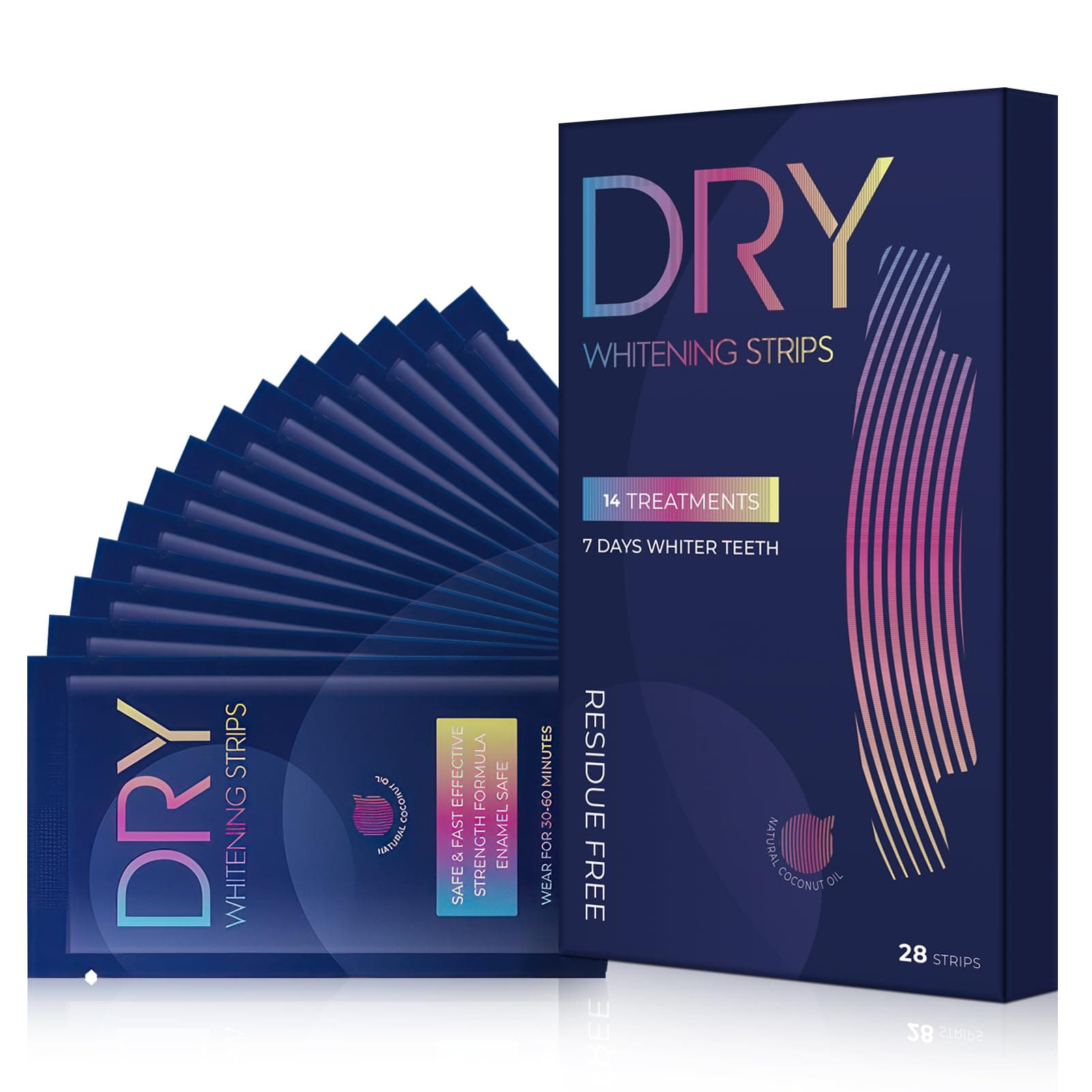 Strisce Sbiancanti Denti Professionali 28 Pezzi – Sbiancante Denti Senza Perossido per Denti Sensibili, Whitening Strips per Sbiancamento Delicato, Facile Uso a Casa o in Viaggio