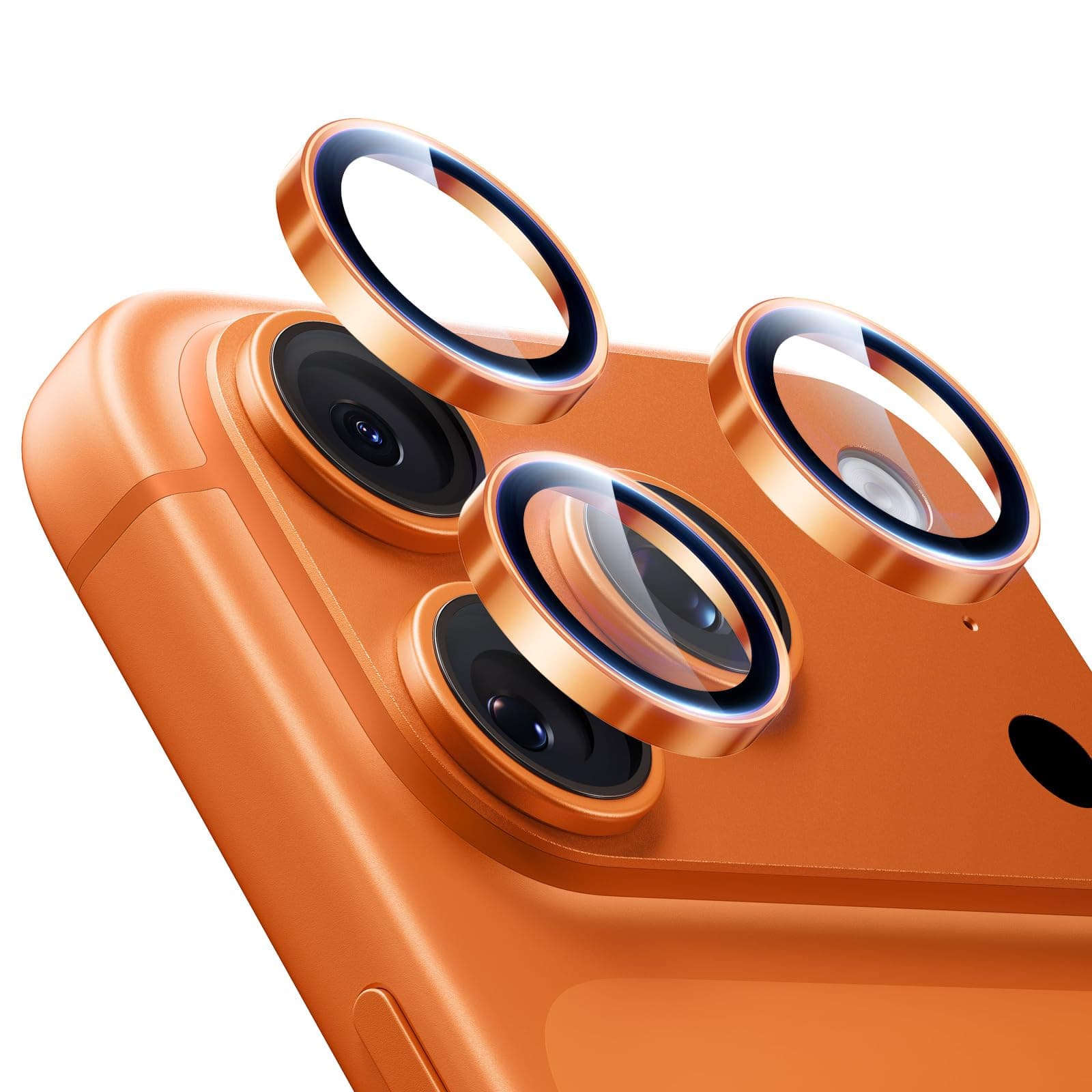 ESR für iPhone 17 Pro/Pro Max, iPhone 16 Pro/Pro Max, iPhone 15 Pro/Pro Max, iPhone 14 Pro/Pro Max Kameraschutz, robuster HD Individualschutz, kratzfestes, dünnes gehärtetes Glas, 1 Stück, Orange
