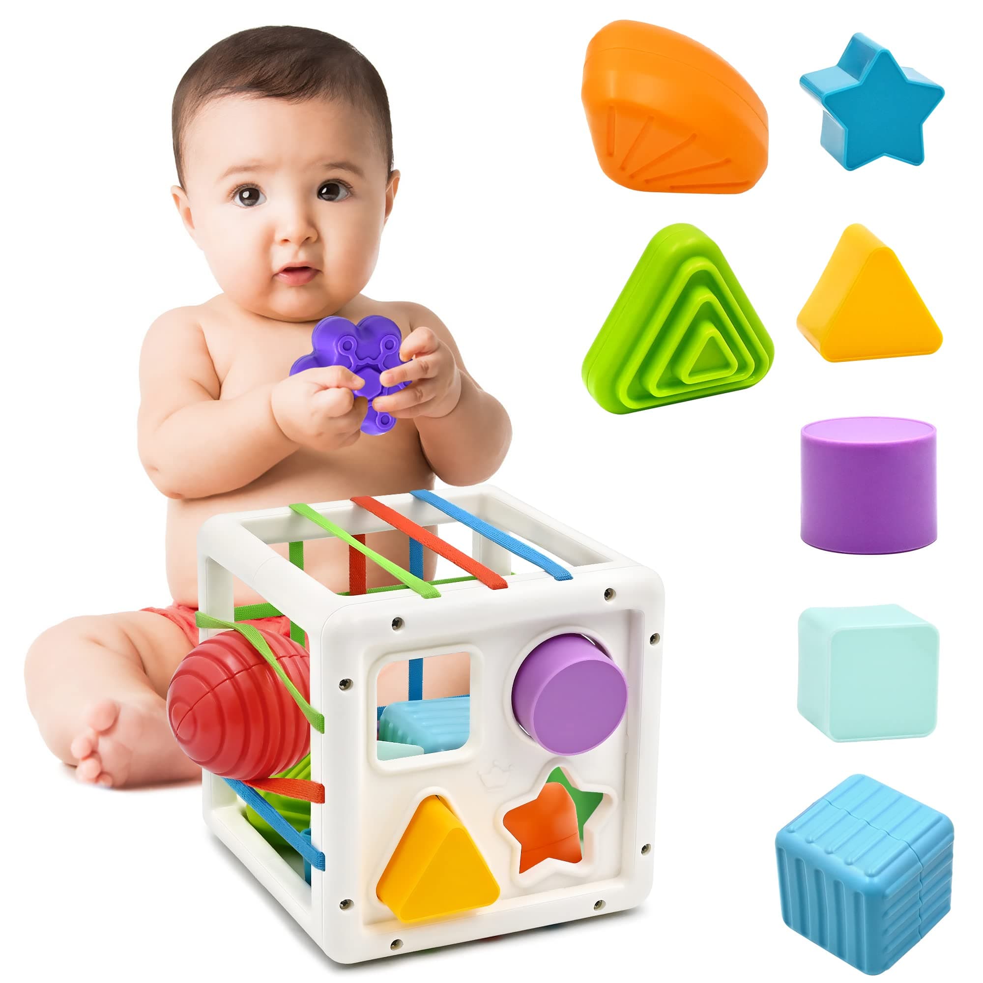 Mailesi Juguetes Montessori Niños 12 18 24 Meses, Juguetes Bebes en Forma de Cubo para La Motricidad Fina y el Aprendizaje Temprano, Regalo Sensorial para Niños y Niñas 1 2 3 Años, Regalo Juguetes