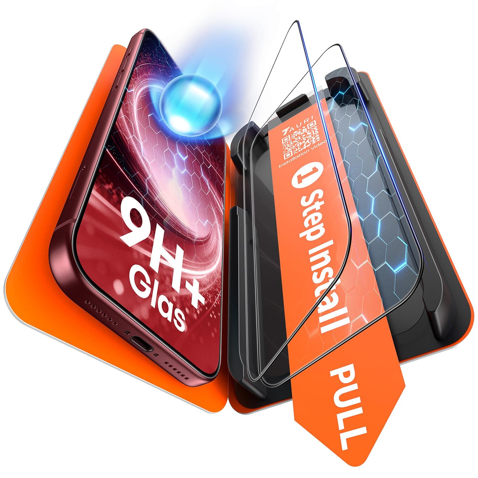 TAURI Protector Pantalla para iPhone 18 Pro Max [Instalación en 1 Paso] | con Herramienta de Auto-Instalación Sin Polvo, 2 Piezas Vidrio Templado, [Sin Polvo Sin Burbujas] Resistente a Rasguños