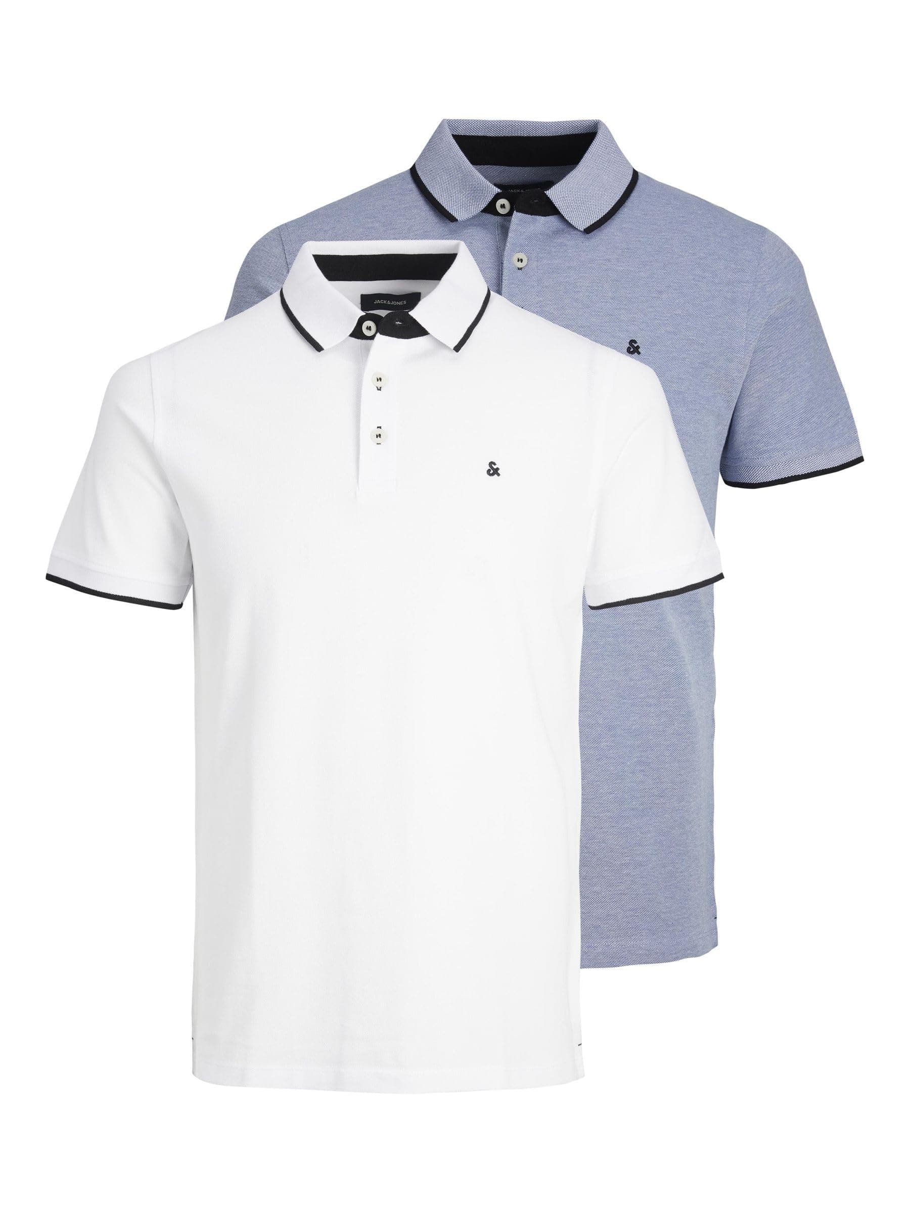 JACK & JONES Herren Jjepaulos Polo Ss 2pk Mp T-Shirt