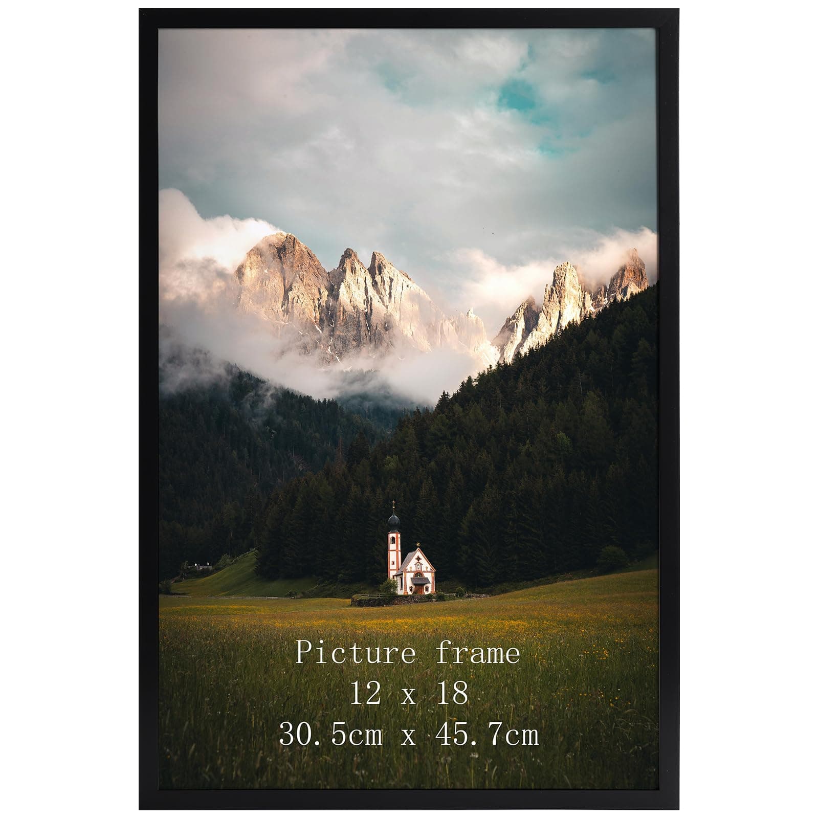 Giftgarden Cadre 30x45 cm Noir Brillant, Cadre Photo Poster 30x45 cm en PVC, pour œuvres d'art, Affiches, Certificats et Albums de Famille - 1 Pièces, pour Montage Mural Uniquement