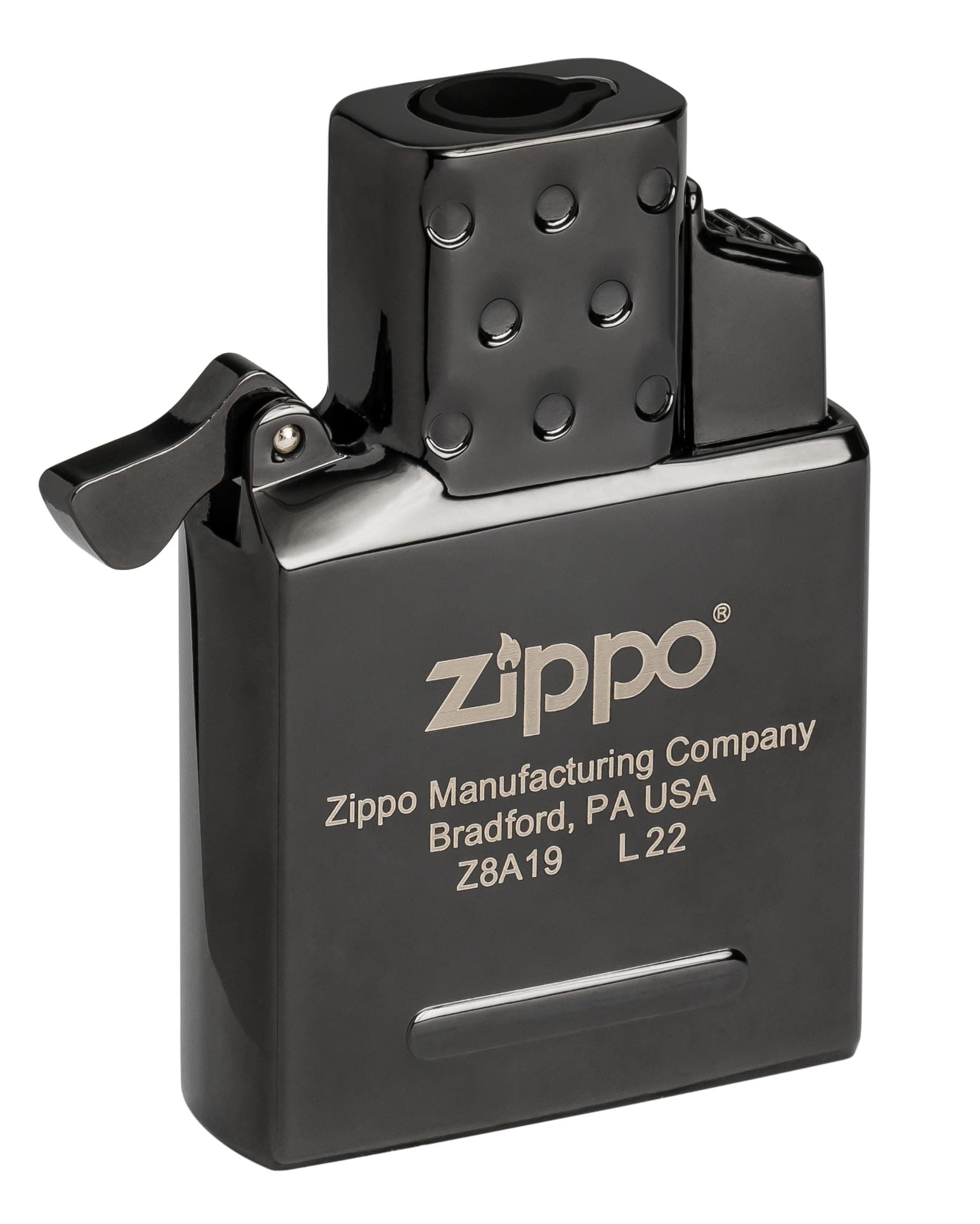Zippo Insert Gaz pour briquets Tempête – Noir – Flamme Jet Bleue – Single Flame – Rechargeable au Butane – S’adapte à Zippo Classiques