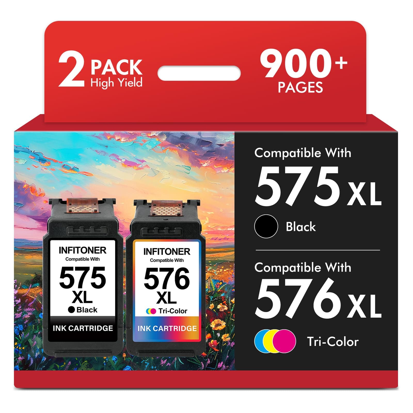 Druckerpatronen 575 576 XL TS3550i TS3750i TR4755i Patronen: Kompatibel für Canon PG 575 CL 576 Druckerpatronen für Canon Pixma TR4750i TR4700 TS3551i TS3751i TR4751i TS3500 TR4756i PG-575XL CL-576XL