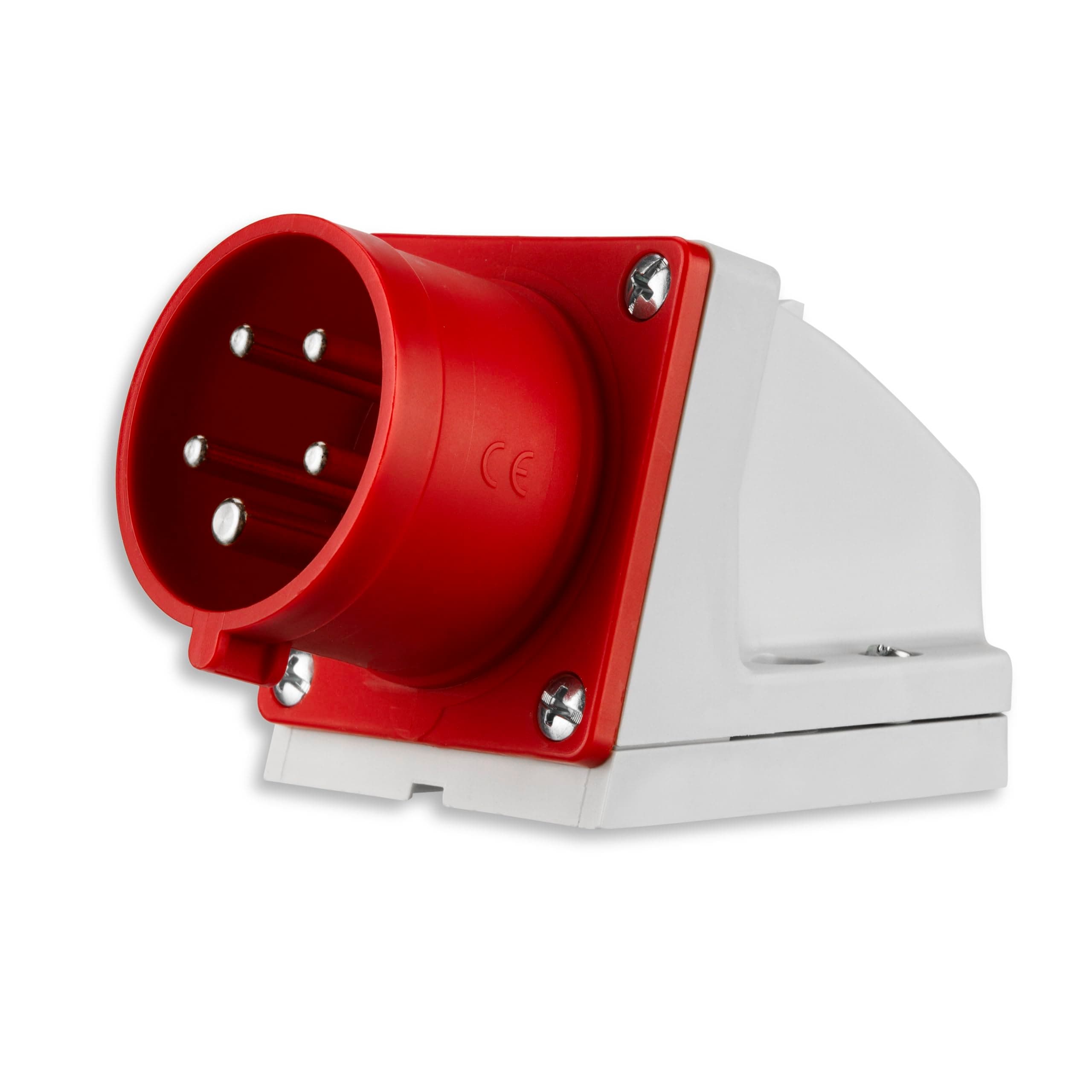 REV CEE Stecker Wandmontage, 400V, 16A, 5-polig, 3P + N + PE, IP44, rot