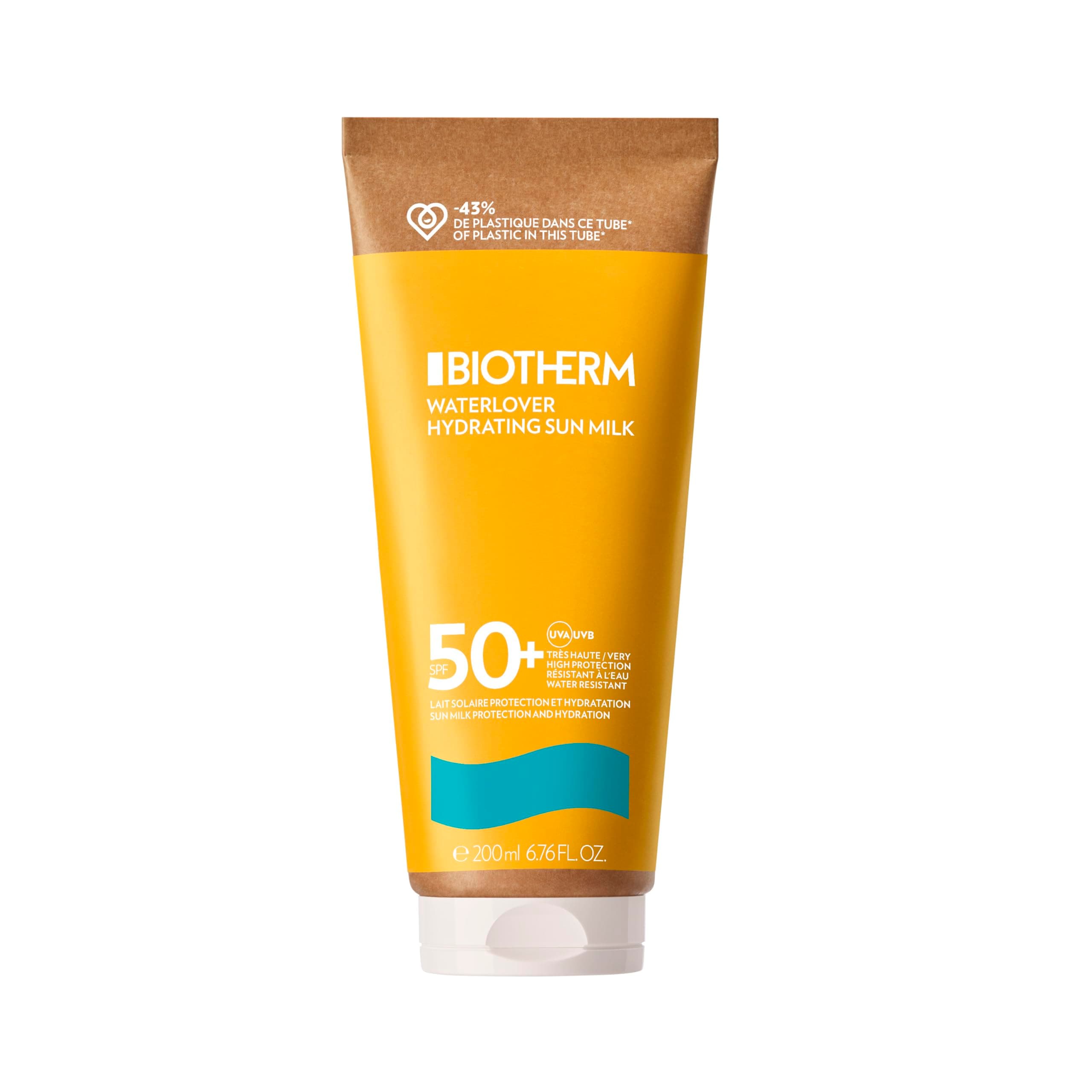 Biotherm Waterlover Hydrating Sun Milk LSF 50, feuchtigkeitsspendende Sonnenmilch für umfassenden Schutz, wasserfester Sonnenschutz