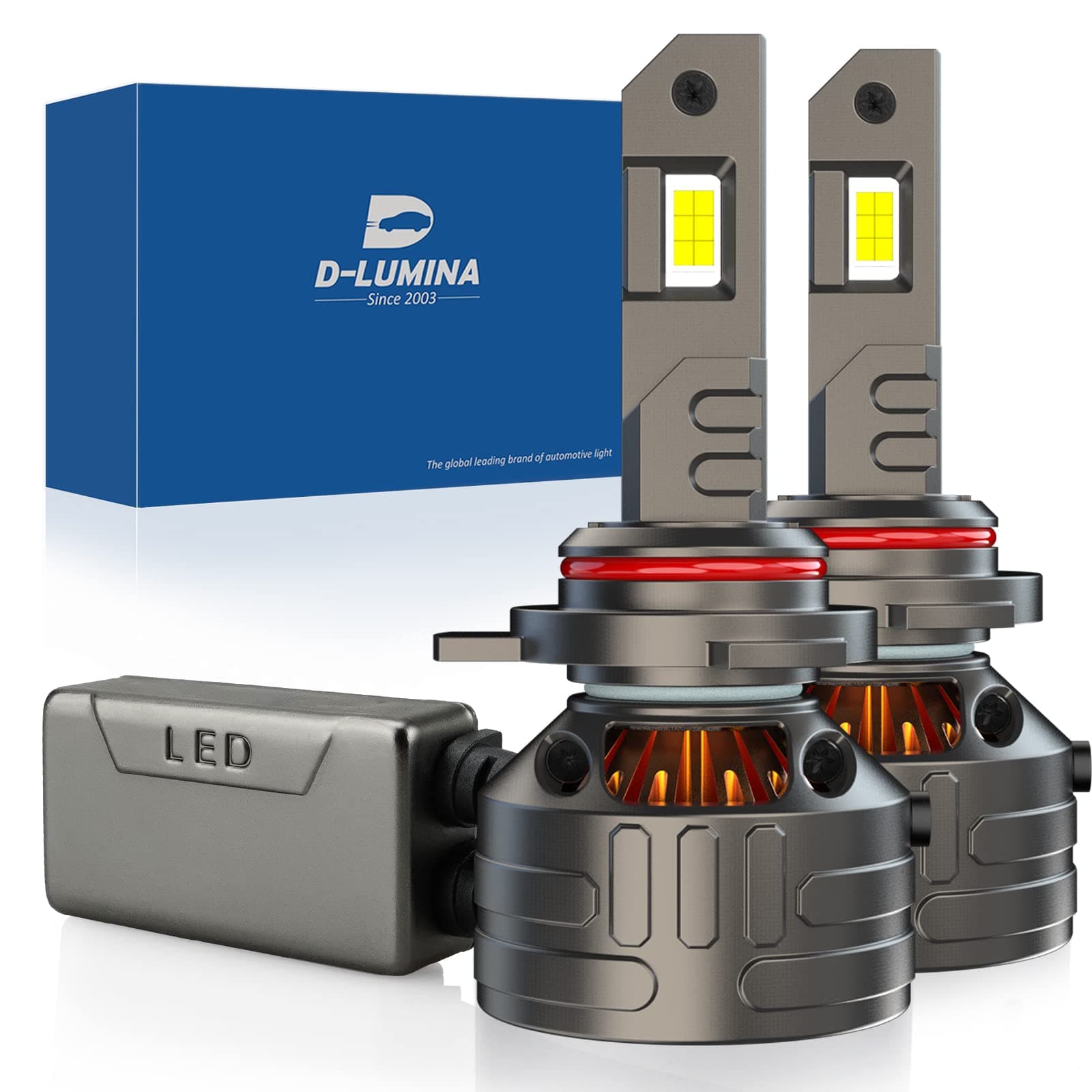 D-Lumina Lampadina 9012 HIR2 LED Canbus 160W 30000LM,Chip CPS 6500K 500% Brillante,Funziona Sia Per Con Lenticolari Che Senza Lenticolari,Raffreddamento con Tubo di Rame Spesso,2 pezzi