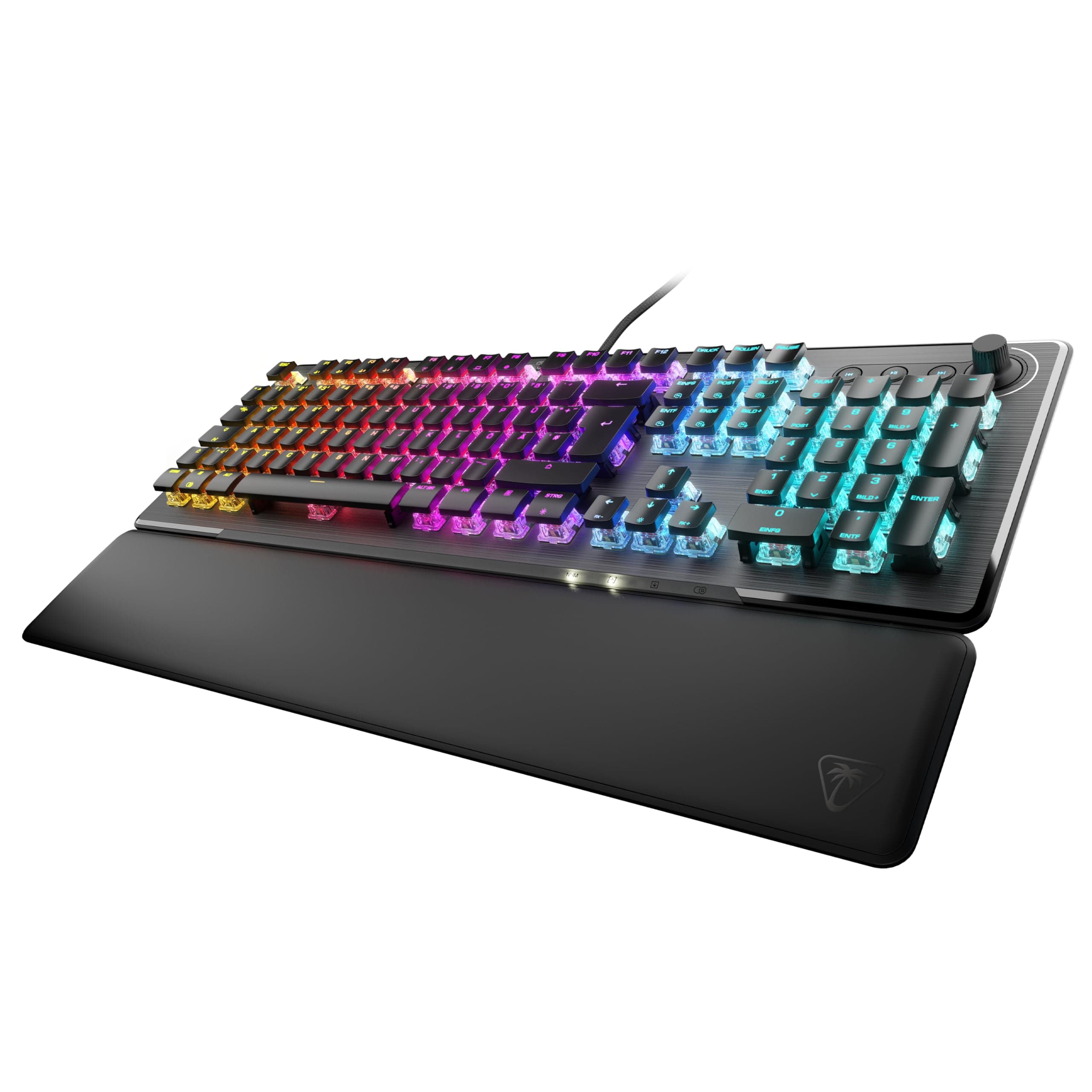 Turtle Beach Vulcan II – Mechanische PC Gaming-Tastatur, Tactile Titan II Schalter, beleuchtete Tasten, abnehmbare Handballenauflage, DE Layout
