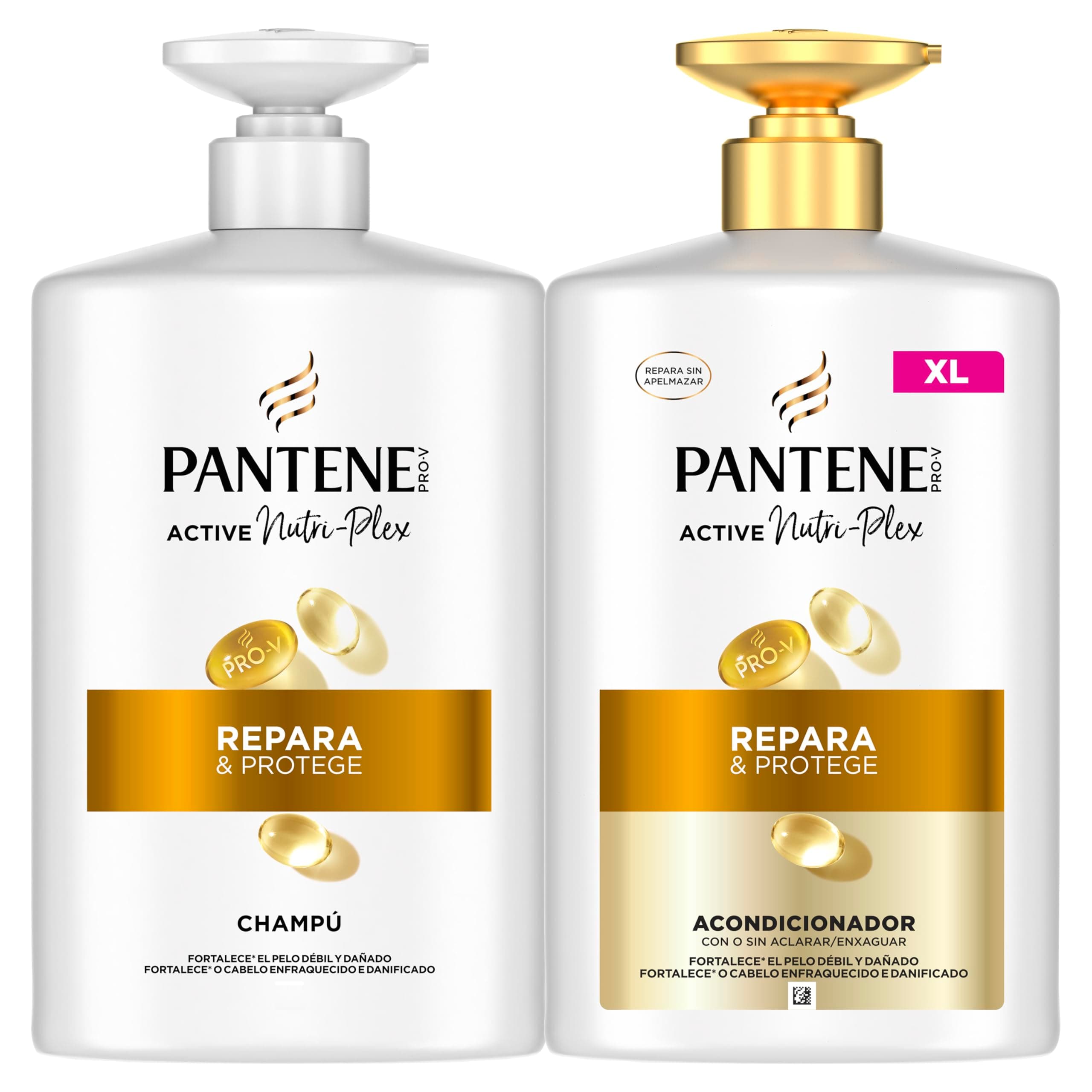 Pantene Pro-V Repara Y Protege Champú 1L, Acondicionador 800ml Con Dispensador, Pelo Seco Y Dañado. Limpia Y Protege Los Enlaces Capilares