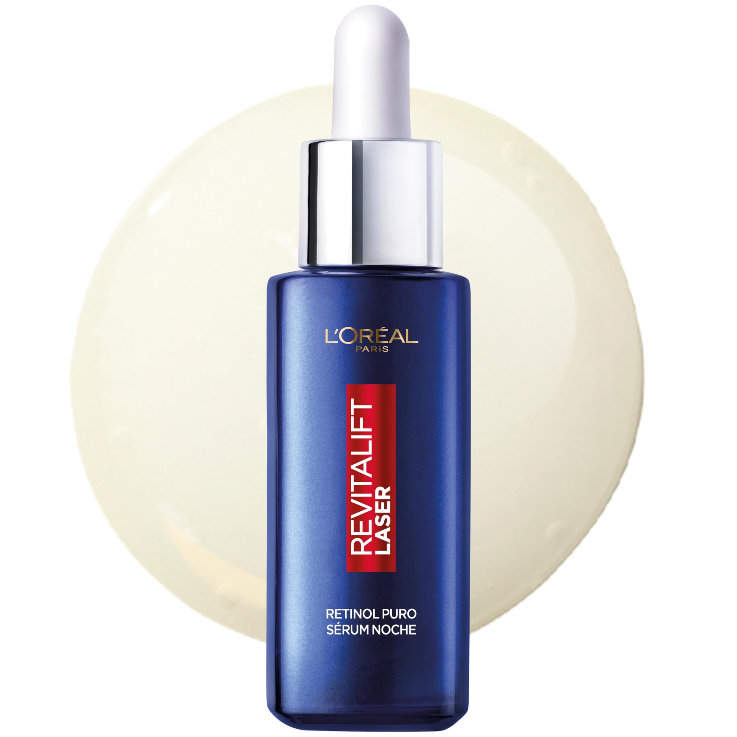 L'Oreal Paris Dermo Expertise Sérum de Noche Revitalift Laser con Retinol Puro, Cuidado Antiedad, Corrige Arrugas Profundas, 30 ml (Paquete de 1)