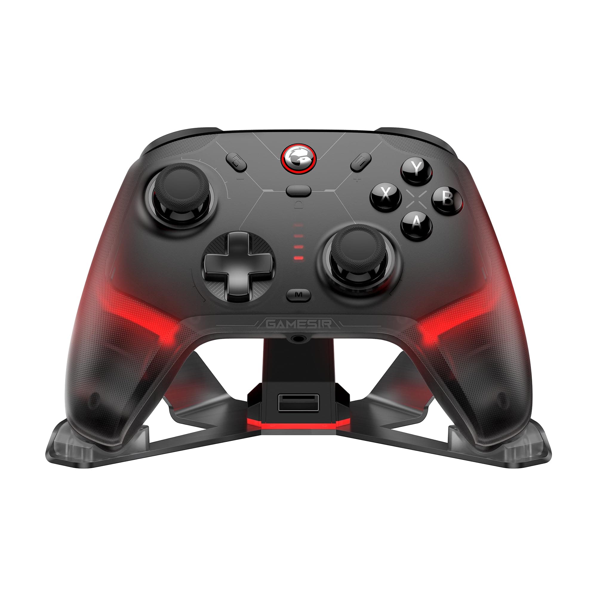 GameSir Cyclone 2 PC Controller Mag-Res TMR Sticks 1000Hz Report Rate Hall & Micro 2-en-1 Triggers RGB Lighting with Charging Dock for PC/Switch/iOS/Android (Negro)
