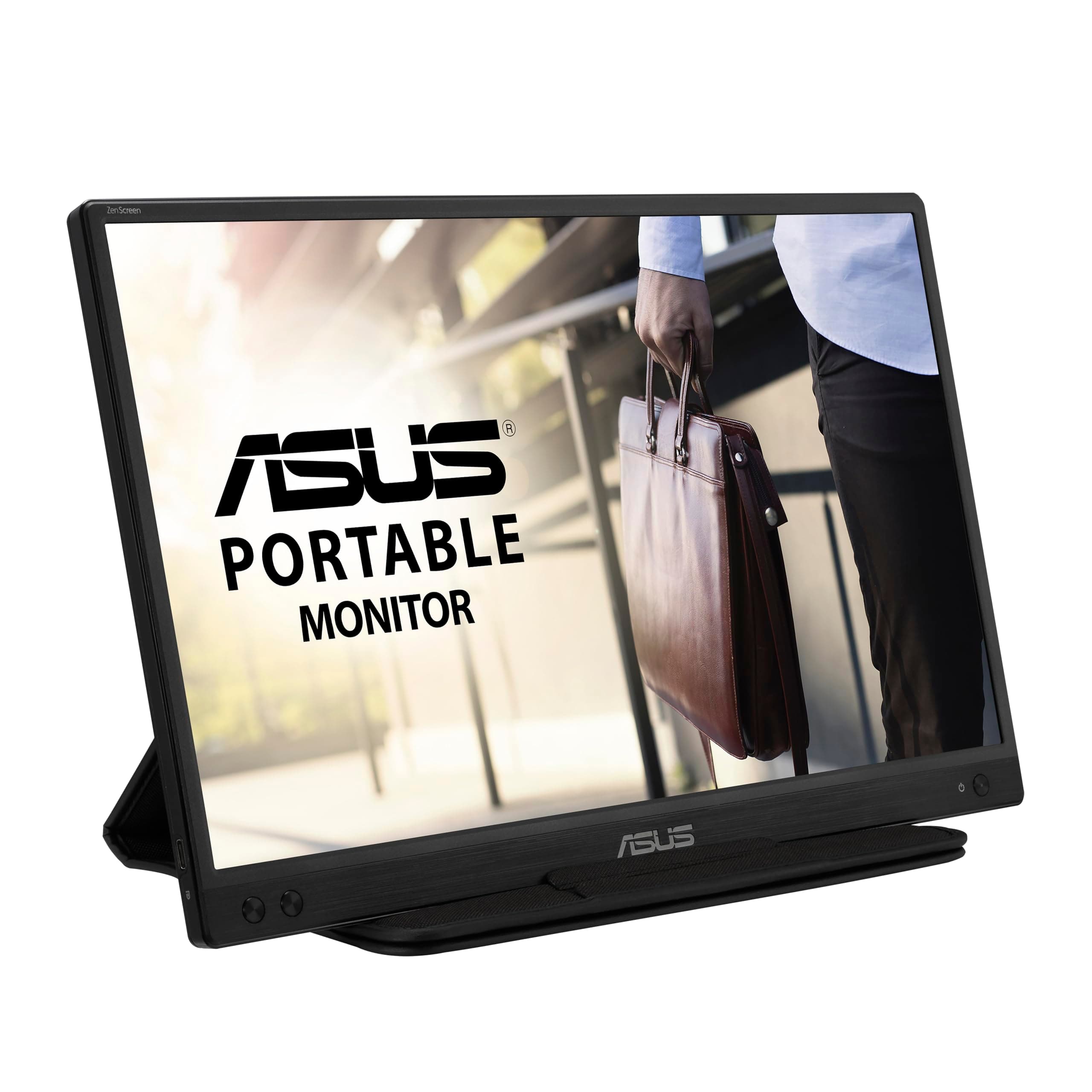 ASUS ZenScreen MB166C, Monitor Portatile ed Ergonomico da 15,6” FHD IPS (1920x1080), USB-C in Modalità DP Alt, Anti-sfarfallio, Filtro Luce Blu, Anti-riflesso, Software DisplayWidget, Nero