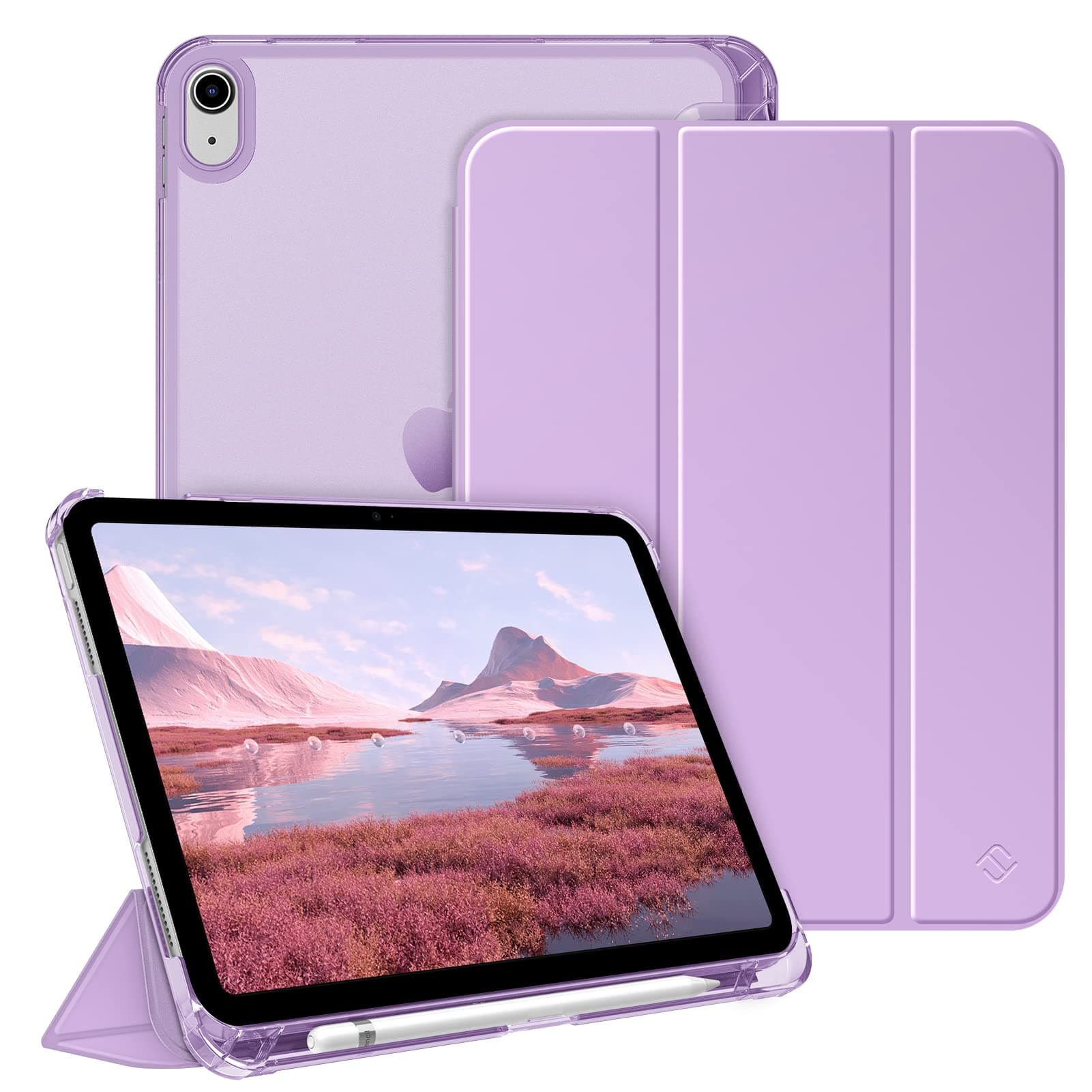 Fintie Hülle für iPad A16 11. Generation 11 Zoll 2025 & iPad 10. Generation 10,9 Zoll 2022 mit Stifthalter – ultradünne, leichte Schutzhülle mit Hart-PC, Transparente Rückseite, Lavendel
