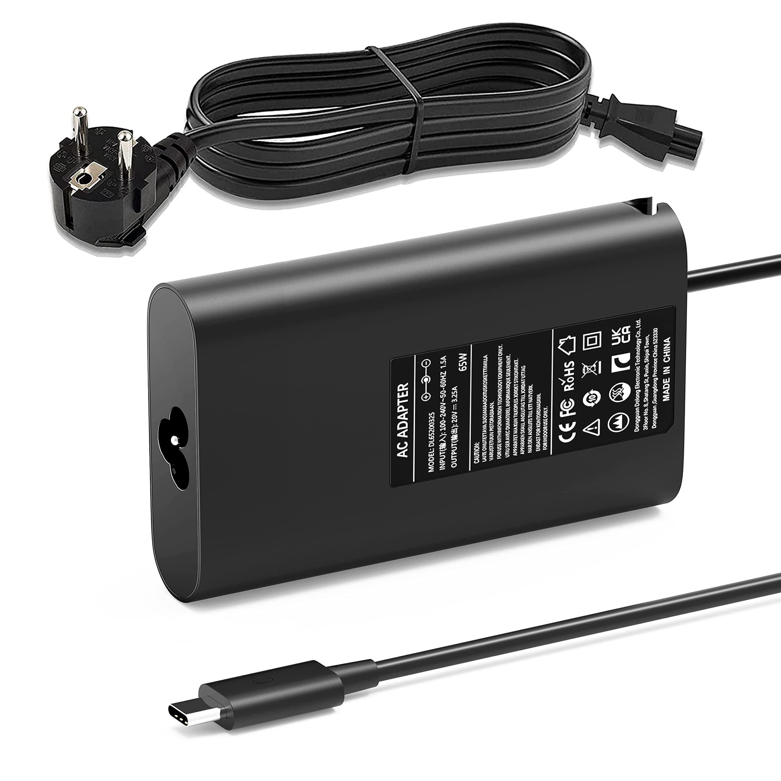65W Chargeur HP USB C Ordinateur Portable pour HP Elitebook 840 850 G5 G6 G7 Probook 430 440 450 470 G6 G7 G8 Spectre X360 Pavilion X360 Chromebook Alimentation Type-C PC Adaptateur