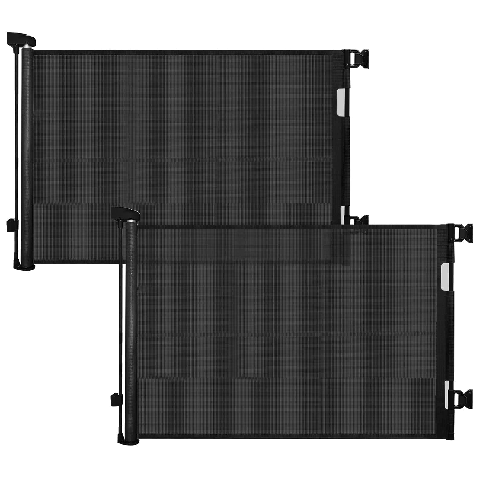 Patywaga Lot de 2 Barriere de Securite Enfant Bebe Extensible Retractable 0-140cm - Barrière Escalier Enfant et Chien pour Intérieur/Extérieur, Couloirs（Noir）