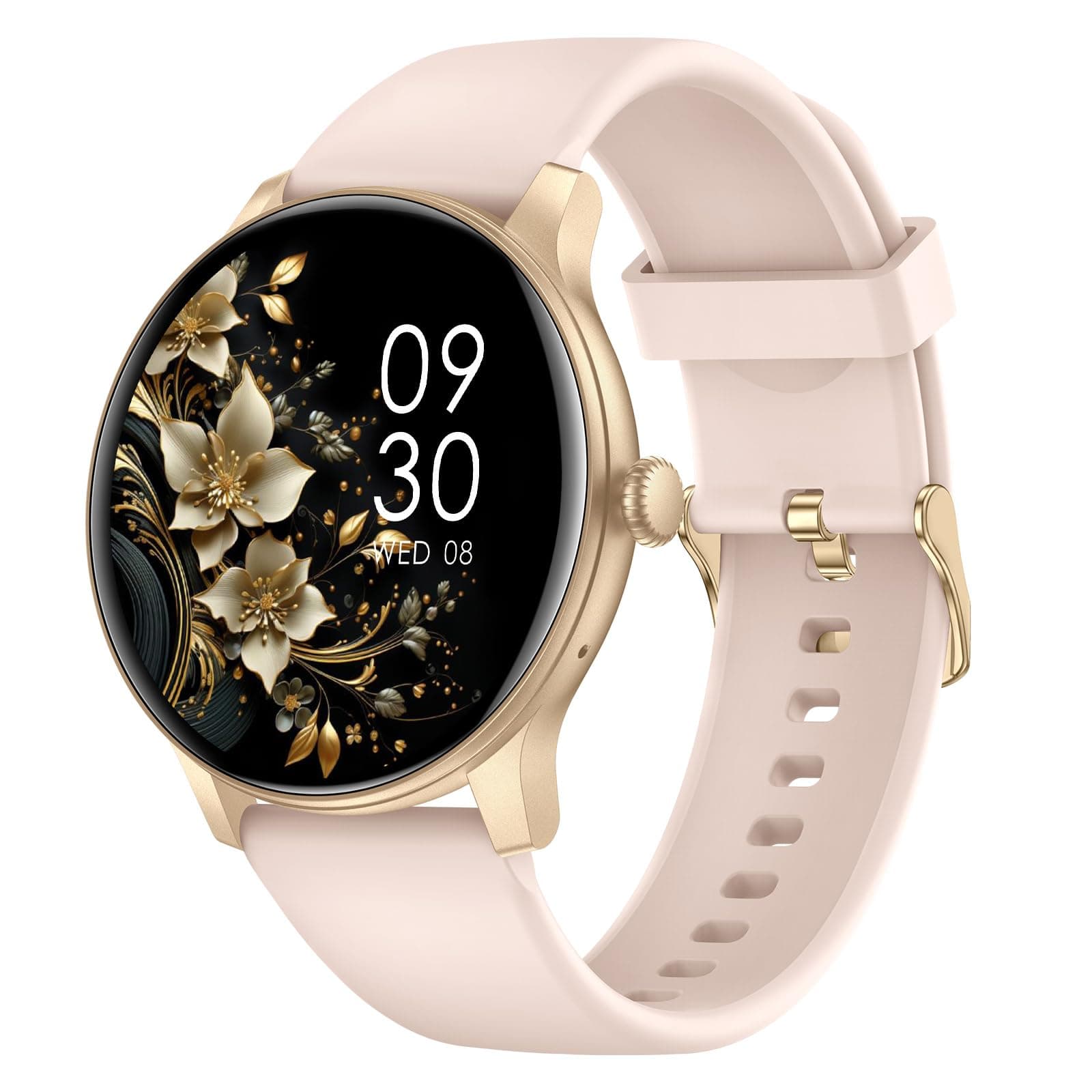 AcclaFit Montre Connectée Femme Homme avec Appel Bluetooth, Smartwatch Ronde 1,38" avec 147+ Modes Sportifs, Cardiofréquencemètre, Sommeil, IP68 Étanchéite, Compatible avec Android iOS