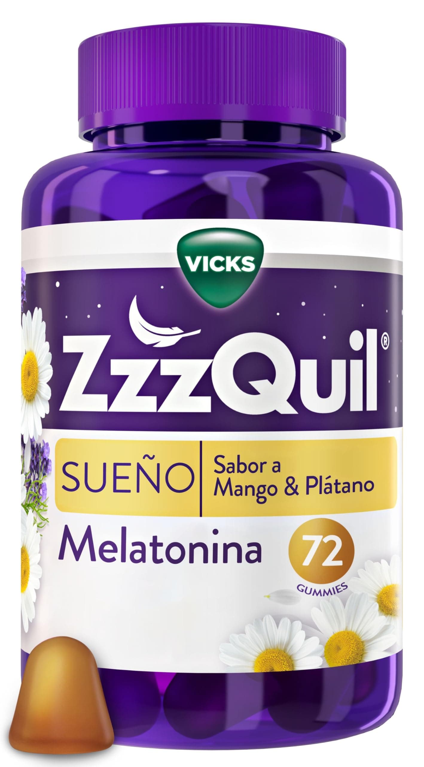 ZzzQuil Sueño Melatonina complemento alimenticio para dormir, mango y plátano