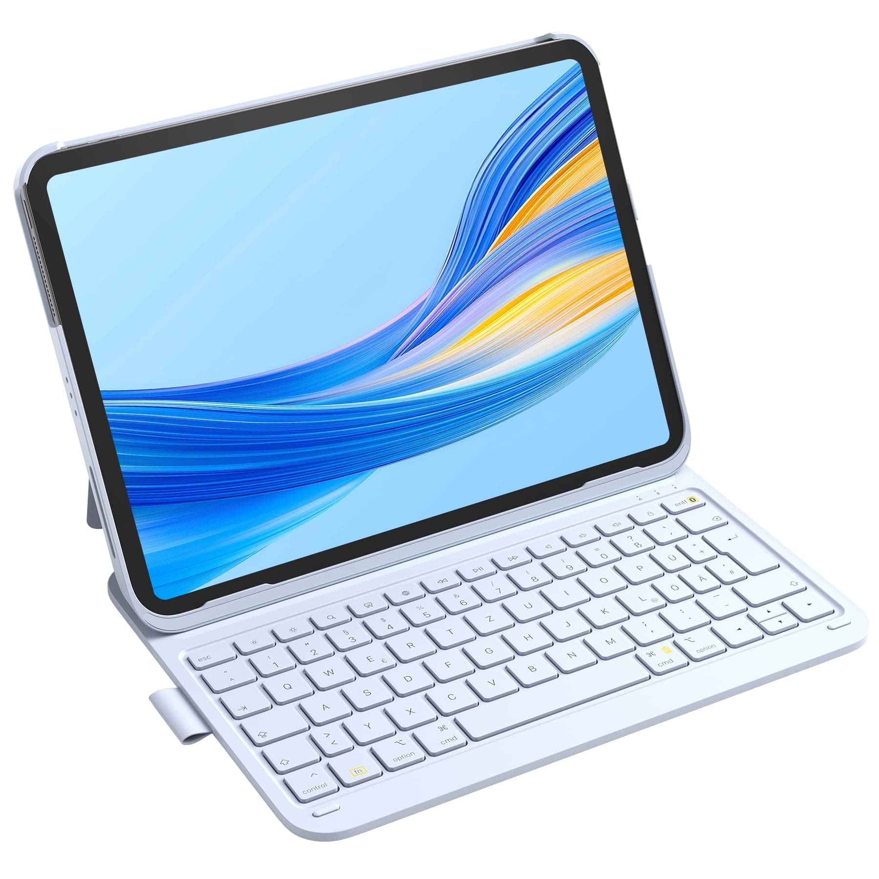 Inateck iPad 10 Generation Hülle mit Tastatur, für iPad 11 Gen. A16 2025 11 Zoll, Air 11 Zoll M3/M2 (2025/2024),Air 5/4, Pro 11 4/3/2/1,QWERTZ,Ultraleichte Tastatur mit Stifthalter,AirTap BK2007