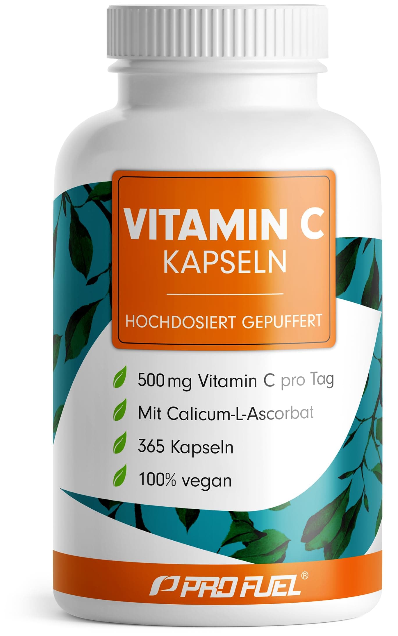 Vitamin C Kapseln 365x mit 500 mg Vitamin C gepuffert - hochwertiges Calcium-Ascorbat - zur täglichen Einnahme - laborgeprüft mit Zertifikat - 100% vegan - Jahresvorrat