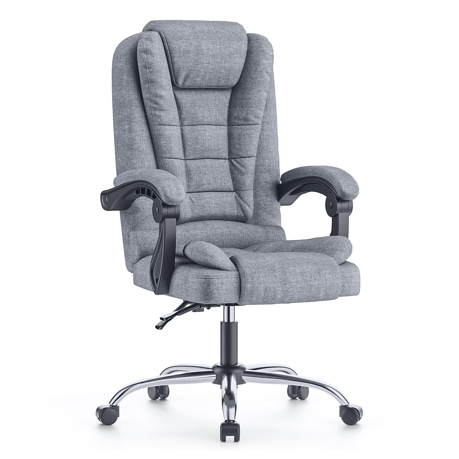 naspaluro Silla de Oficina, Ergonómica Silla Ejecutiva con Respaldo Alto, Altura Ajustable, Silla Giratoria, Silla Escritorio Computadora Silla Reclinable, Gris