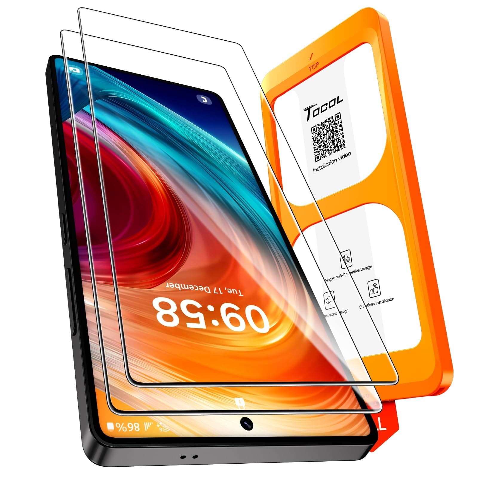 TOCOL für Samsung Galaxy S25 Ultra für Panzerglas, Full Screen Auto-Installation Schutzglas 9H Härte Stoßfest Kratzfest Anti-Fingerabdruck Anti-Öl Anti-Bläschen für Samsung Galaxy S25 Ultra, 2 Stück