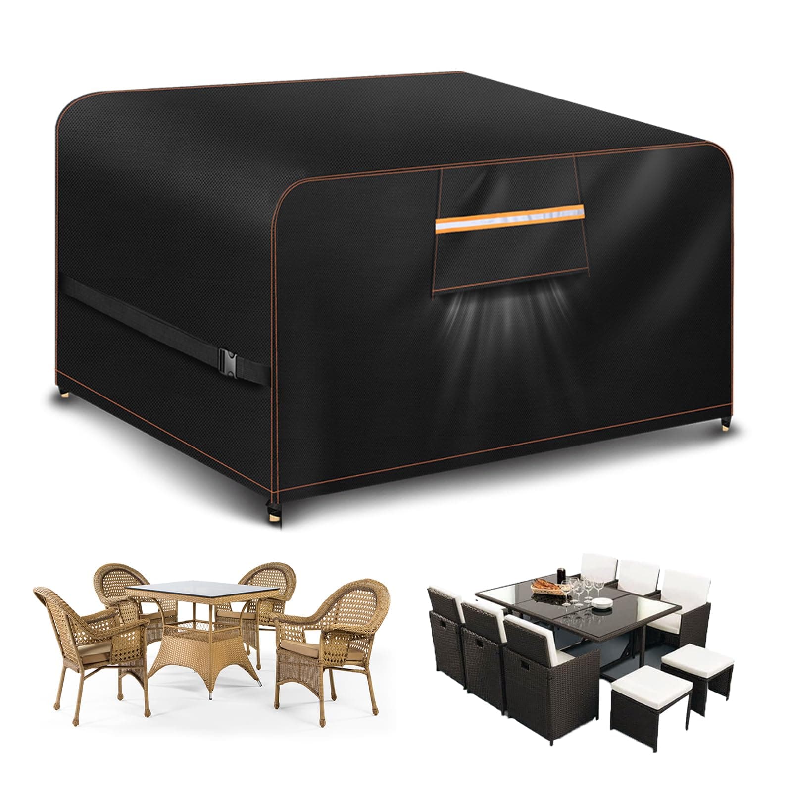 Housse Table De Jardin Avec éVent D’Air 420D Oxford Housse Protection Salon De Jardin Protection Table Exterieur 250x250x90CM Exterieur Impermeable RéSistance Au Vent