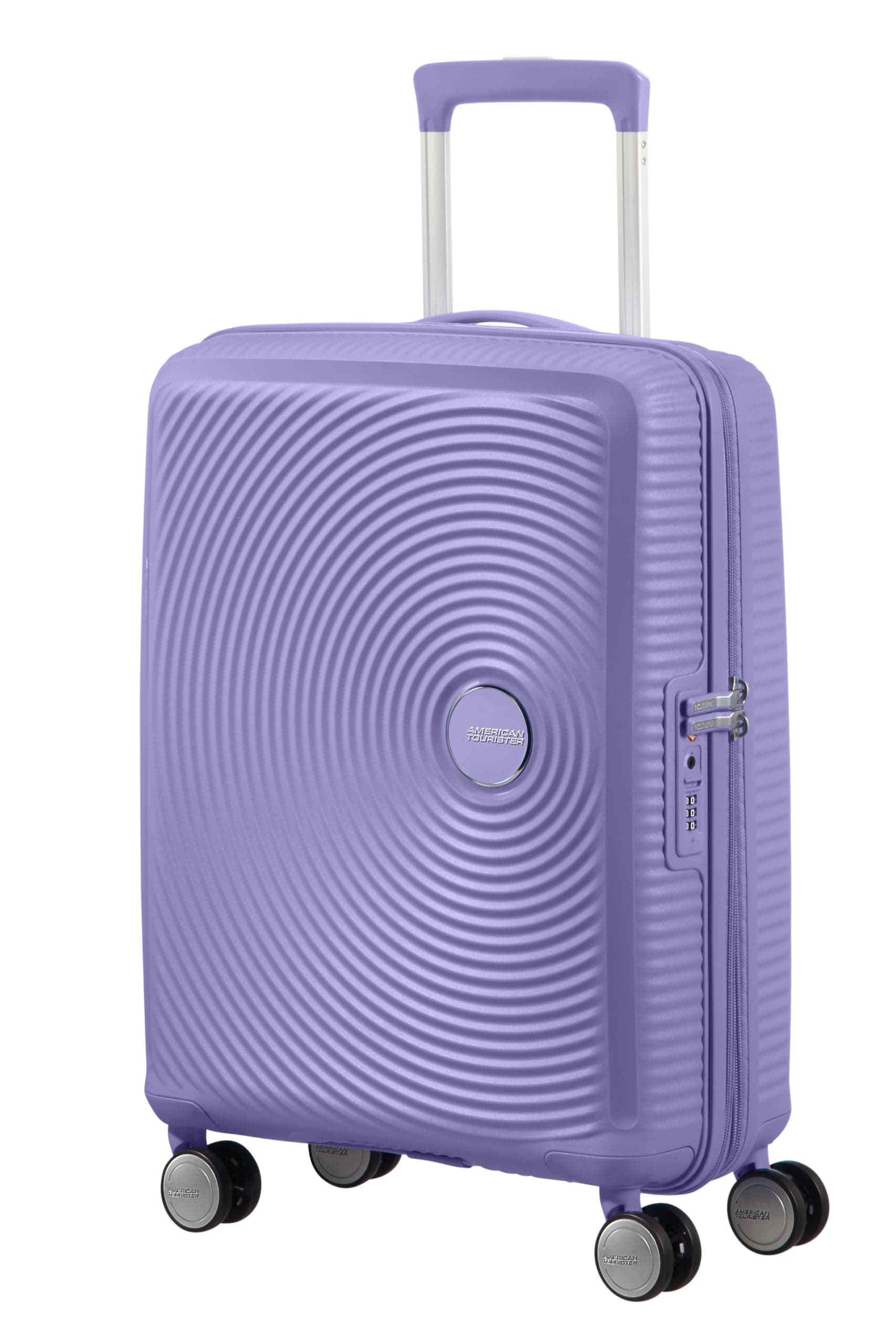American Tourister Soundbox - Maleta de Mano 55 x 40 x 20/23 cm - Trolley de Cabina Rígido para EasyJet y la mayoría de aerolíneas, Expandible, 35.5/41L, Morado (Lavender)