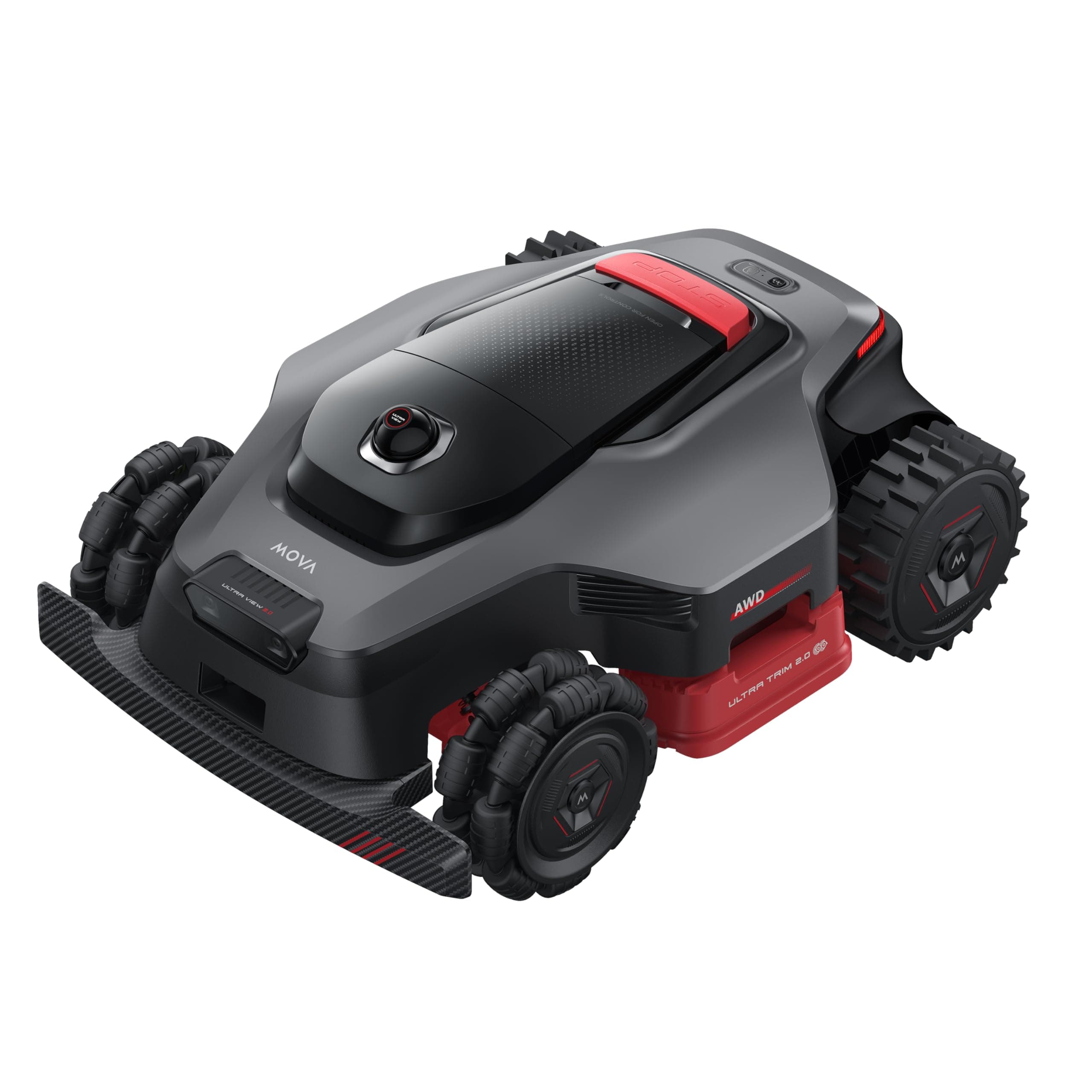 MOVA LiDAX Ultra 2000 AWD Mähroboter, RTK-frei, KI-gestützte automatische Kartierung, 360° 3D-LiDAR und KI-Dual-Vision, 36 V AWD für Steigungen von 80%, 2 Scheiben (jeweils 6 Messer), <3 cm