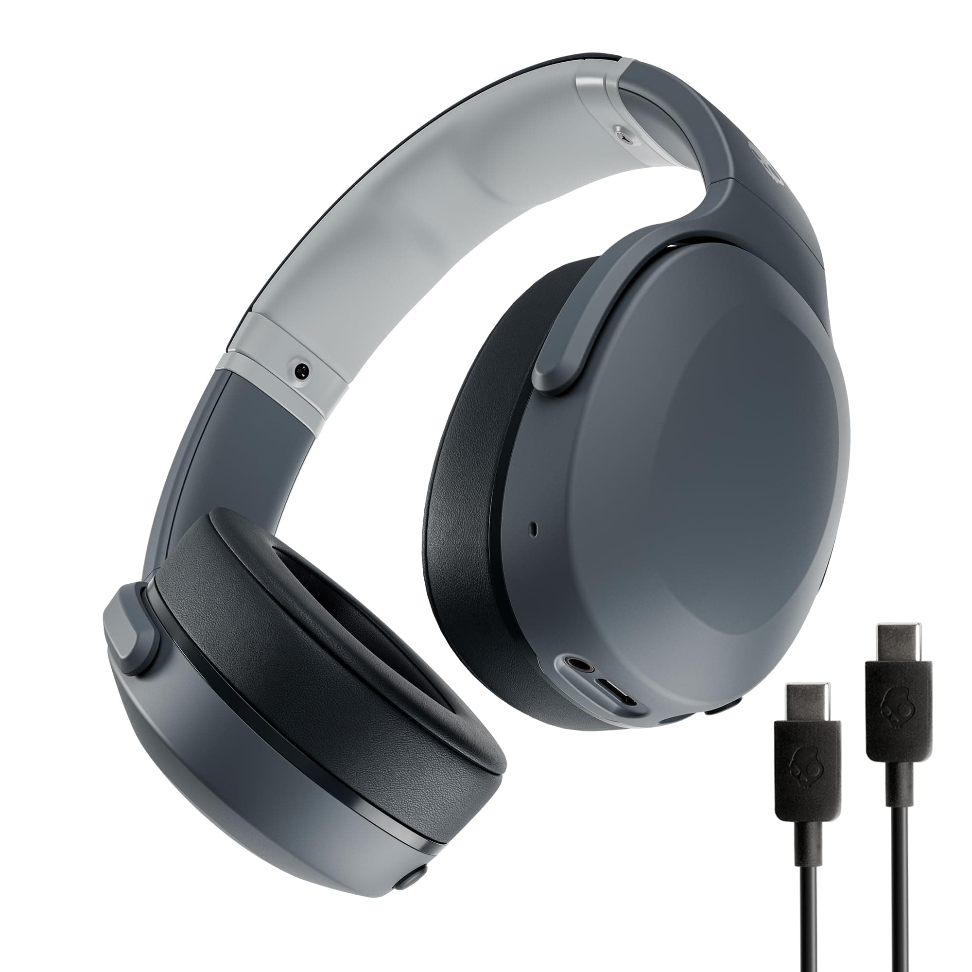 Skullcandy Crusher Evo Wireless Bluetooth-Kopfhörer mit zusätzlichem USB-C-Ladekabel, multisensorischem Bass, schallisolierender Over-Ear-Passform, 40 Stunden Akkulaufzeit - Grau