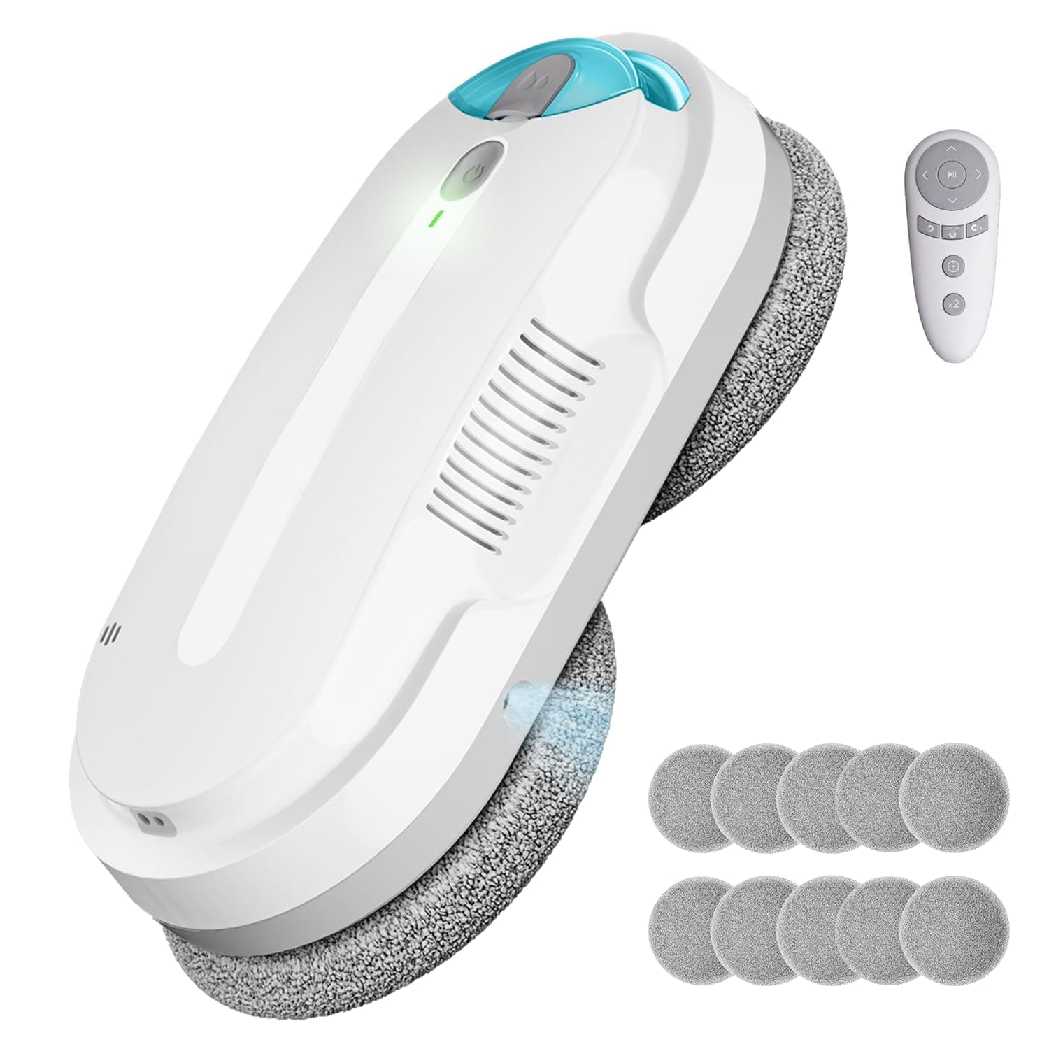 HIXZAP X1 Robot Nettoyeur de Vitres avec Spray Ultrasonique Bidirectionnel, Réservoir 85ml, Détection des Bords, Navigation Intelligente, pour Fenêtres et Miroirs (Blanc) (Blanc)