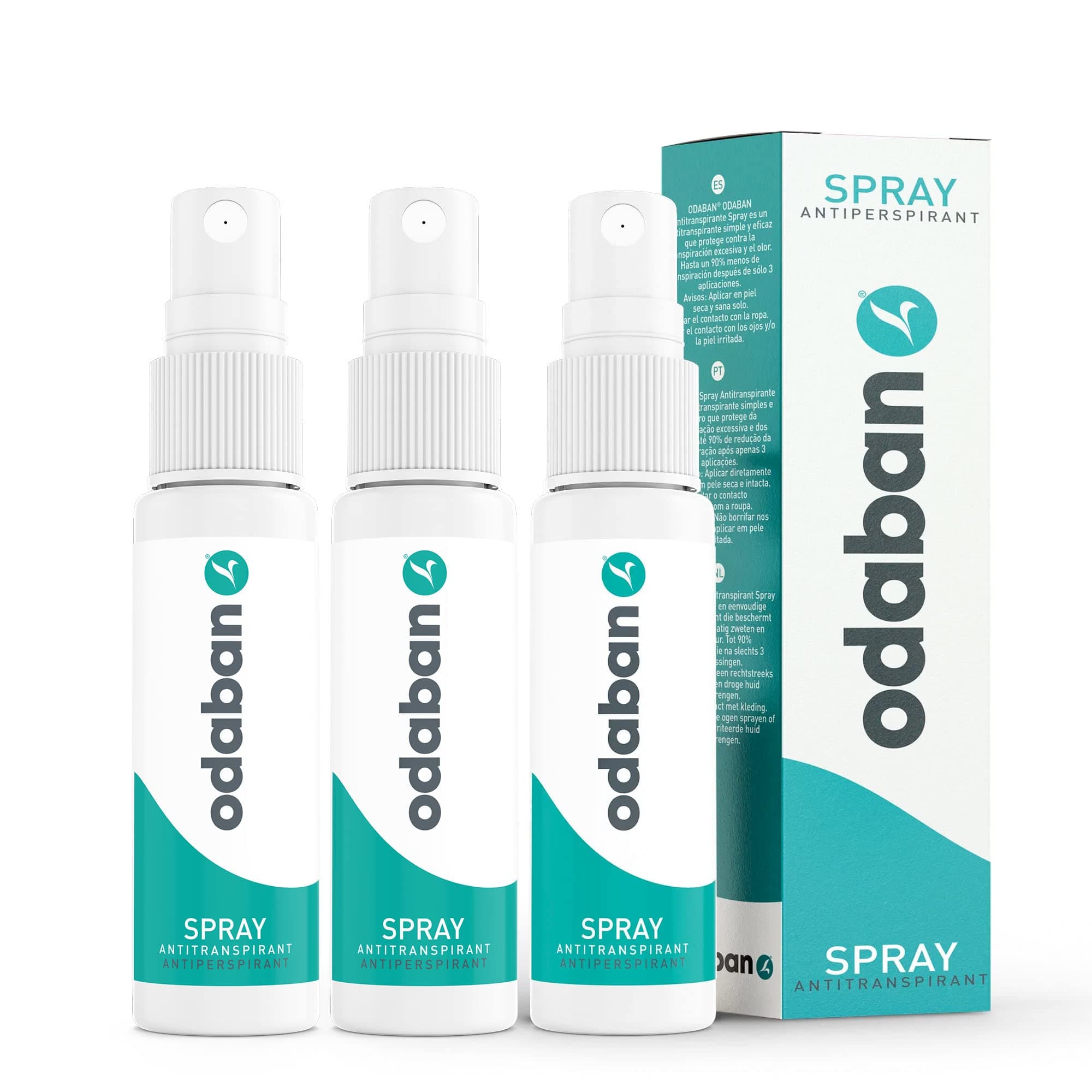 odaban® Spray Antitraspirante 3 x 30 ml | Deodorante Antisudore contro la Sudorazione Eccessiva | Riduce l'Odore delle Ascelle | Delicato sulla Pelle, Lunga Durata, Uomo & Donna | Senza Profumo