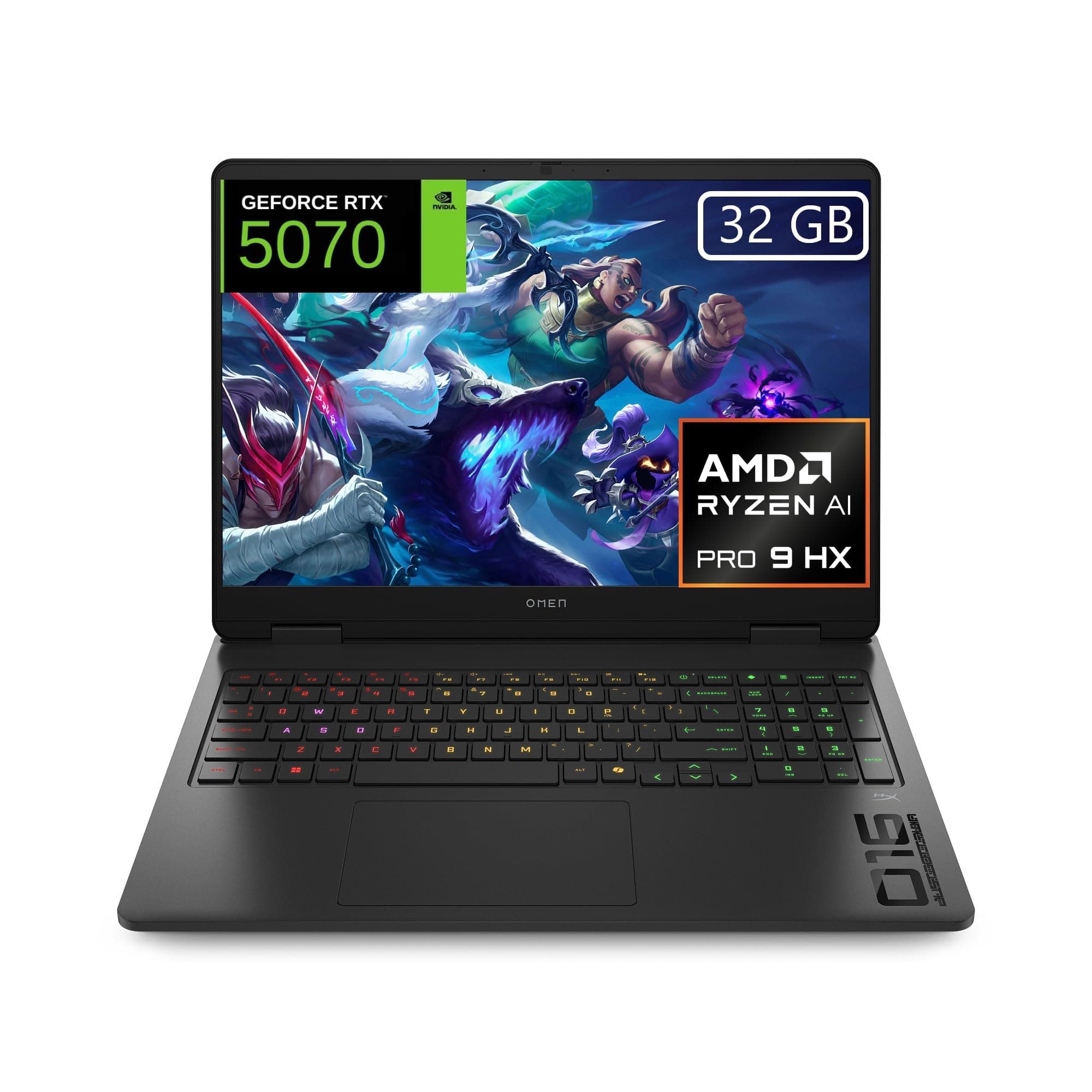 HP OMEN 16-ap0019ns, Ordenador portátil Gaming 16" 2.5K WQXGA (AMD Ryzen AI 9 365, 32GB RAM, 1TB SSD, NVIDIA GeForce RTX 5070, FreeDos) - Negro - Teclado QWERTY Español