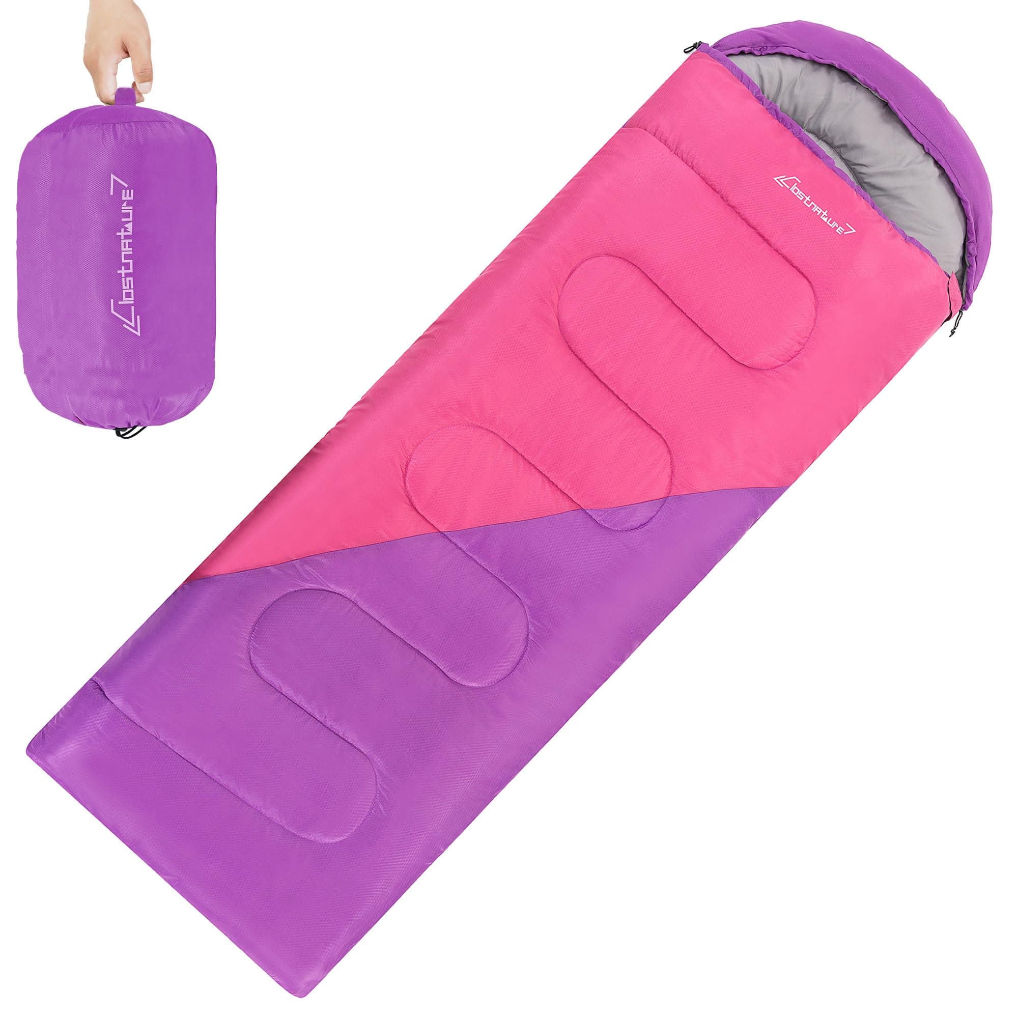 Clostnature Saco de Dormir Ligero para Acampar - Saco de Dormir Rectangular Casual al Aire Libre con Tamaño de Paquete Pequeño para Adultos, Mujeres, Senderismo de Deportes (Cremallera Izquierda)
