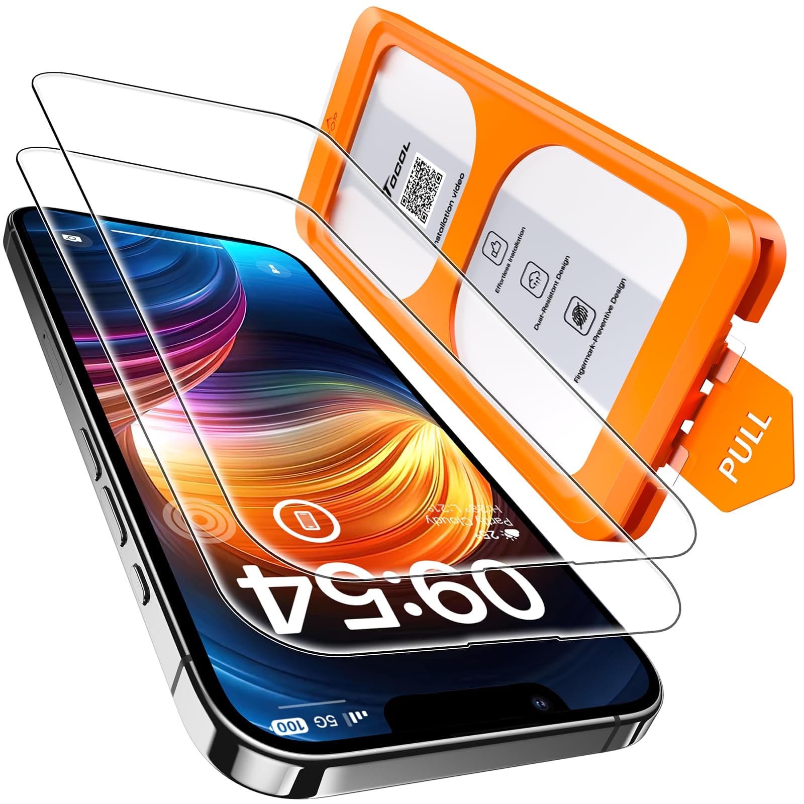 TOCOL Pellicola Protettiva per iPhone 12 Pro Max 6,7 Pollici, Rimozione Automatica Della Polvere, Installazione Rapida, Copertura Completa, Senza Bolle, Durezza 9H Vetro, 2 Pezzi