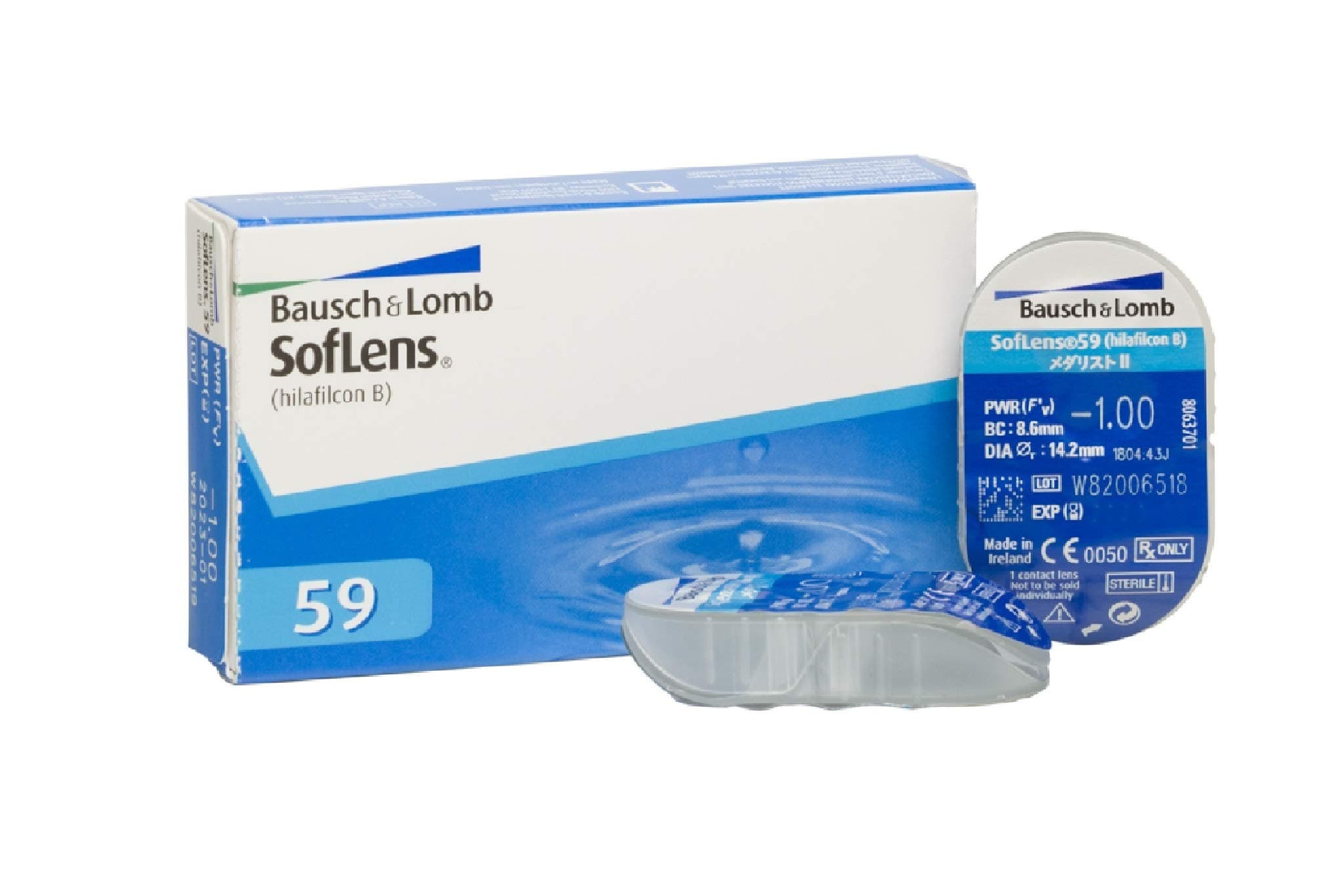 SofLens 59 BAUSCH + LOMB lentillas mensuales esféricas, 6 unidades / 8.6 BC / 14.20 DIA / -04,50